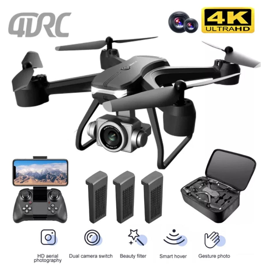 Professional Drone 6K HD Dual Camera Wifi FPV Portable RC Quadcopter 2 BATTERY, Drones Suitable For Adults & Beginners.Logistics