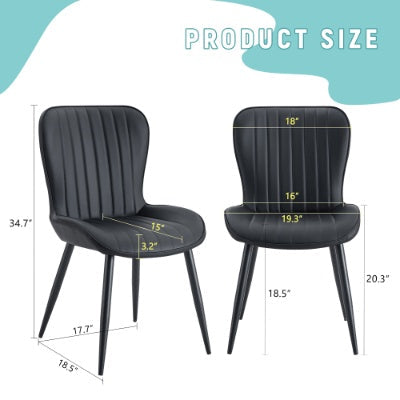 The Black Minimalist Ergonomic Dining Chair Comes In A Pack Of 4