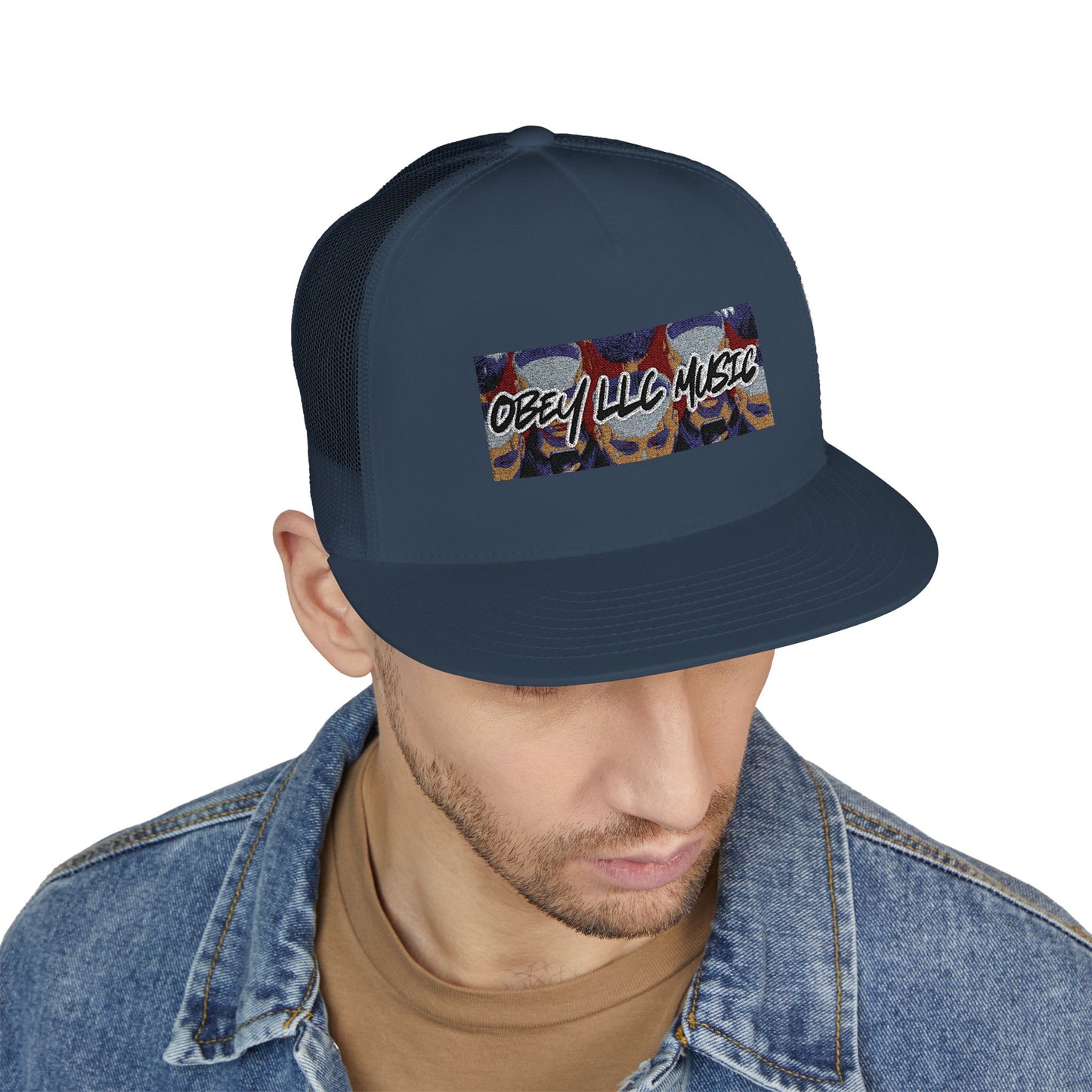 Obey LLC Music 5 Panel Trucker Cap (Embroidery)
