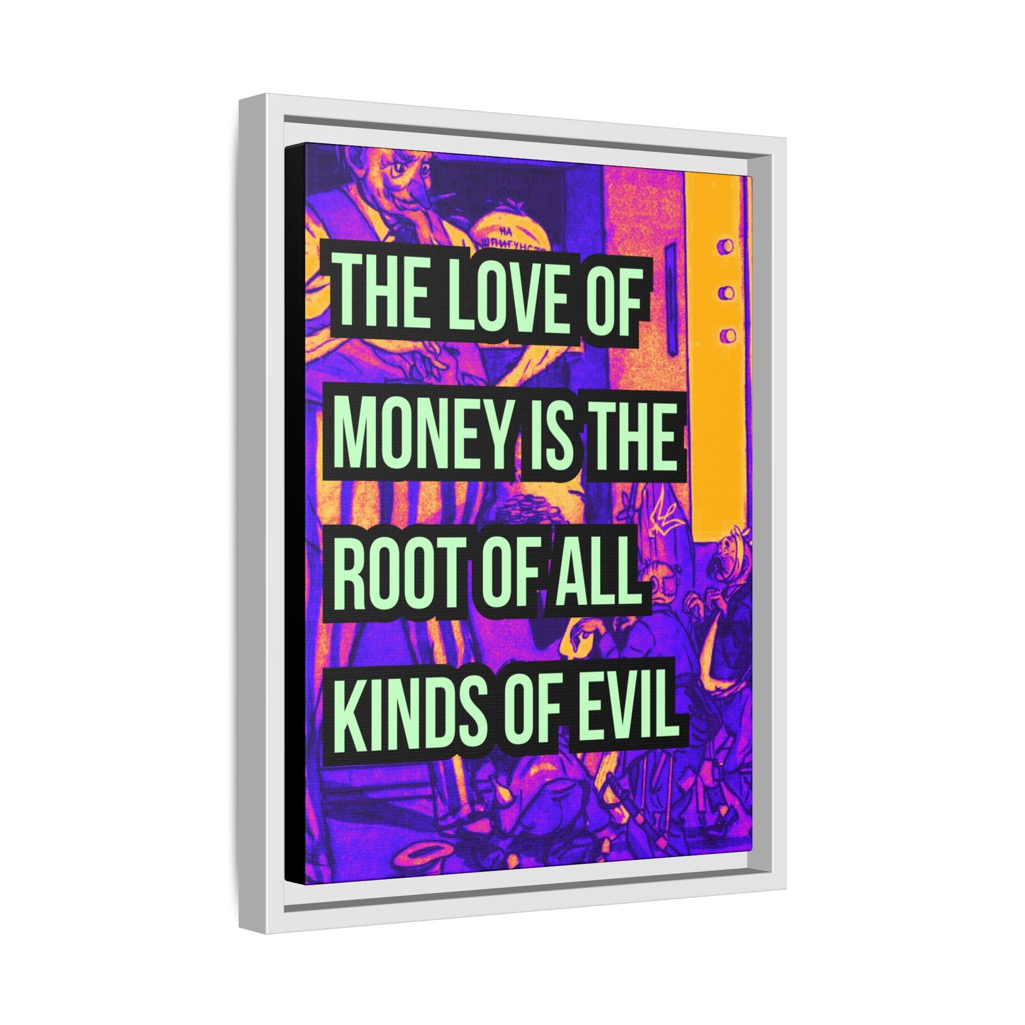 Love of Money Matte Canvas, Framed (Multi-color)