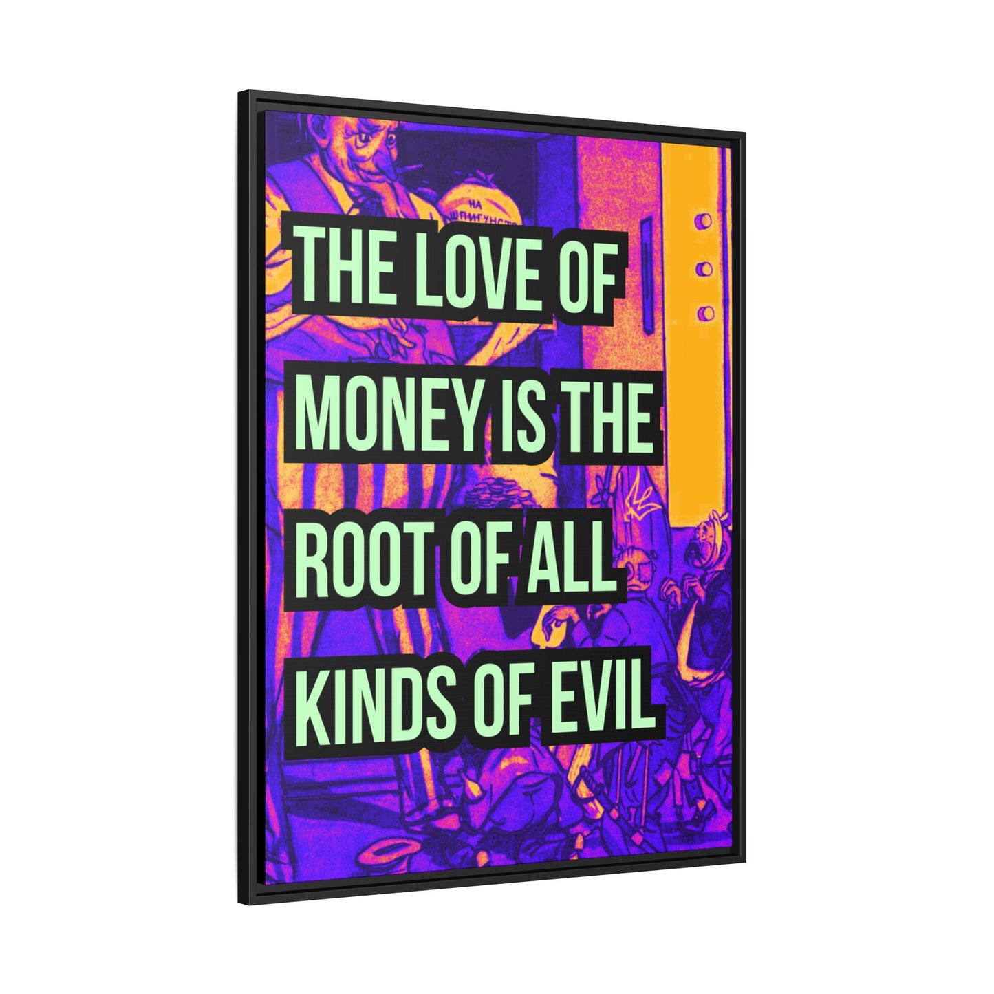 Love of Money Matte Canvas, Framed (Multi-color)