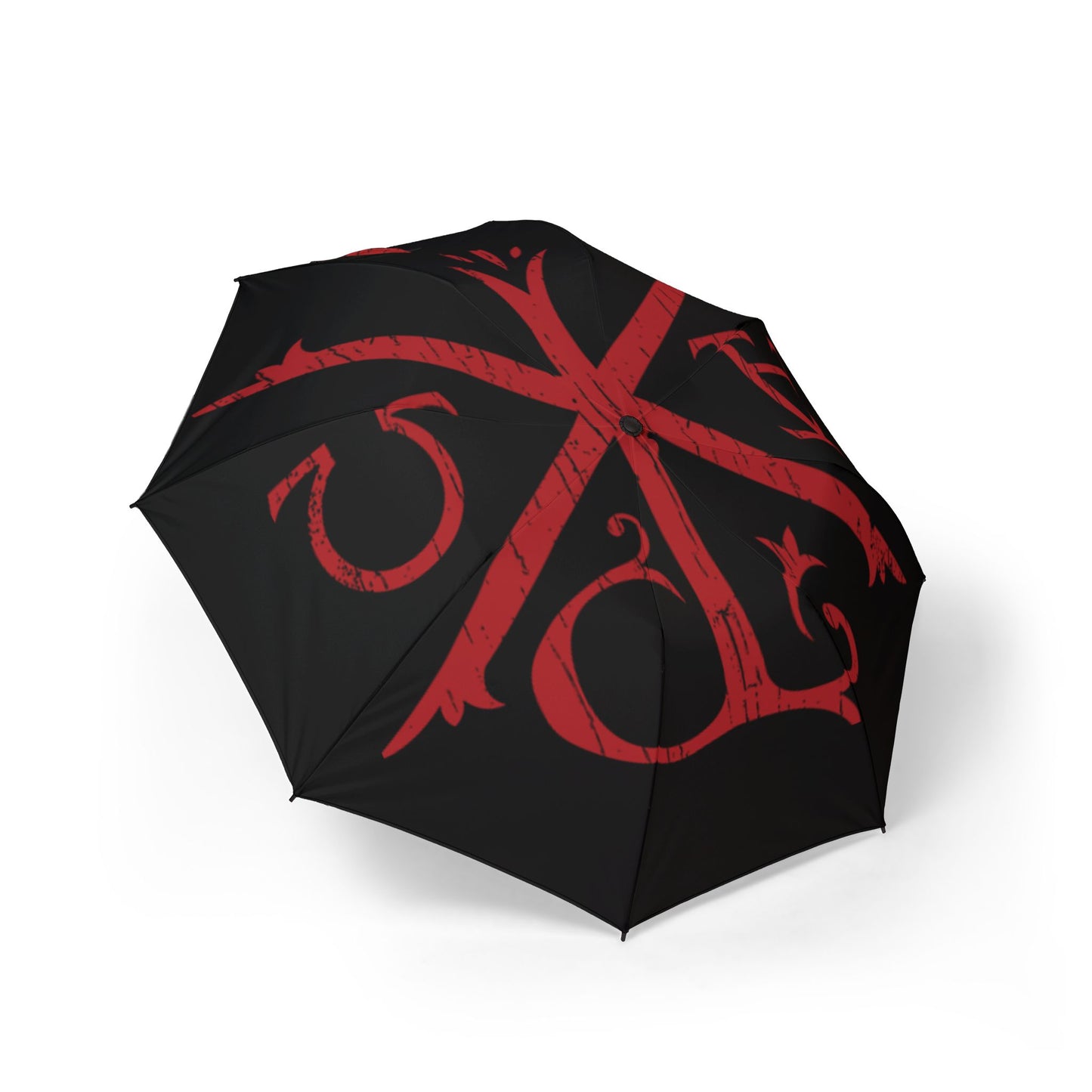 Alpha Omega Semi-Automatic Foldable Umbrella - Gothic Design, Unique Gift, Rainy Day Essential, Outdoor Accessory, Fashion Statement