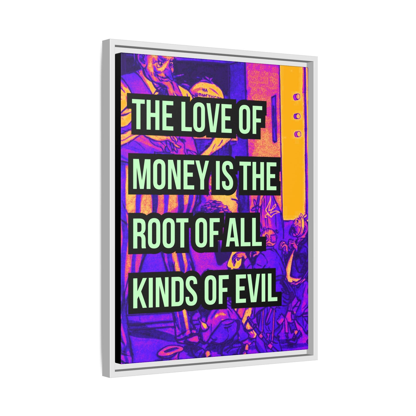 Love of Money Matte Canvas, Framed (Multi-color)