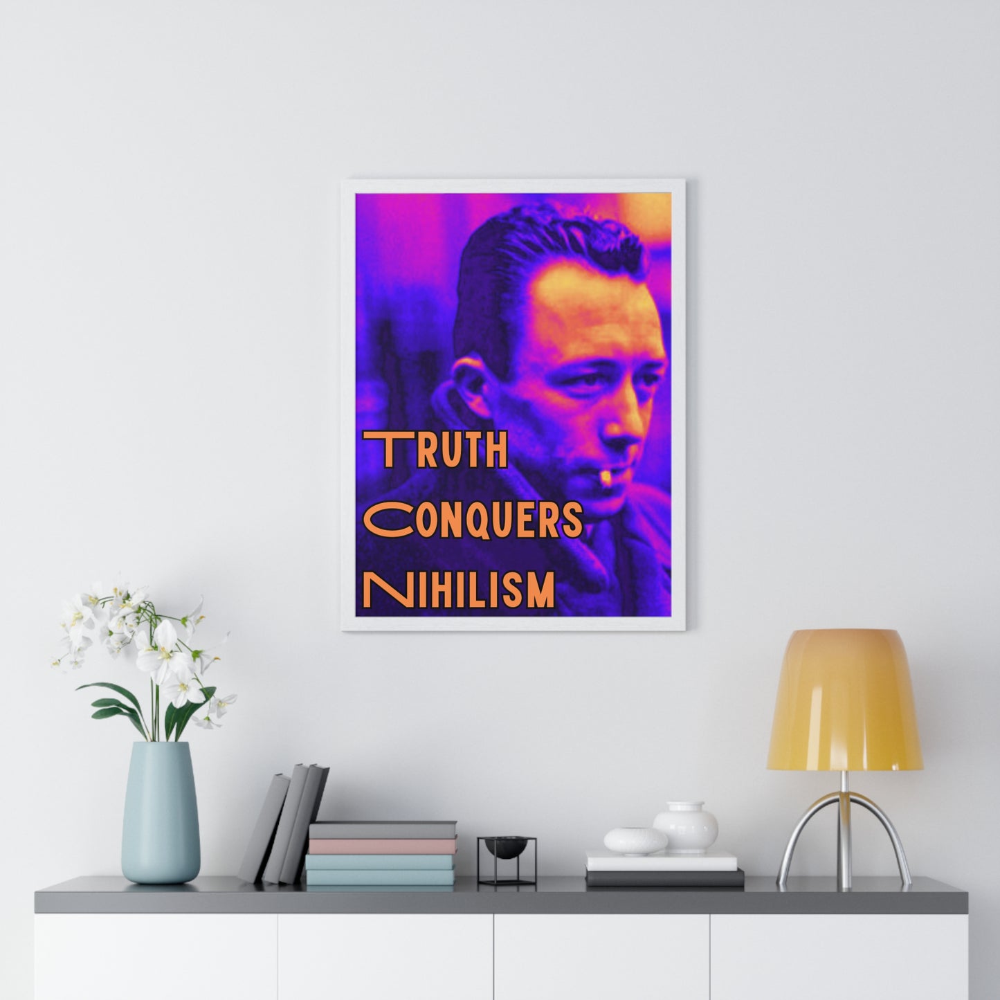 Nihilism Framed Wall Art, Vintage Poster for Home Decor, Inspirational Quote Print, Unique Art Gift, Modern Living Room Decoration