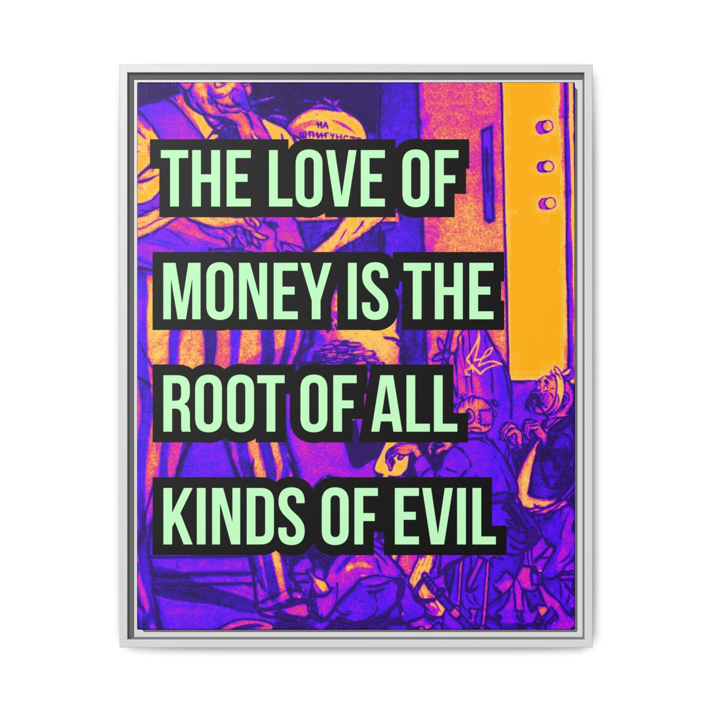 Love of Money Matte Canvas, Framed (Multi-color)