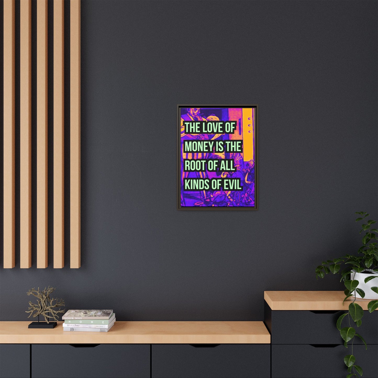 Love of Money Matte Canvas, Framed (Multi-color)