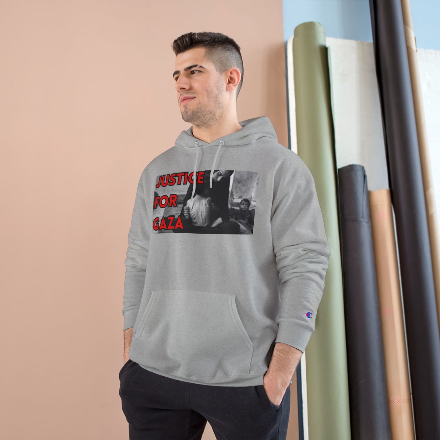 Justice for Gaza Champion Hoodie | Activist Apparel, Social Justice Fashion, Statement Clothing, Thoughtful Gifts, Comfortable Wear