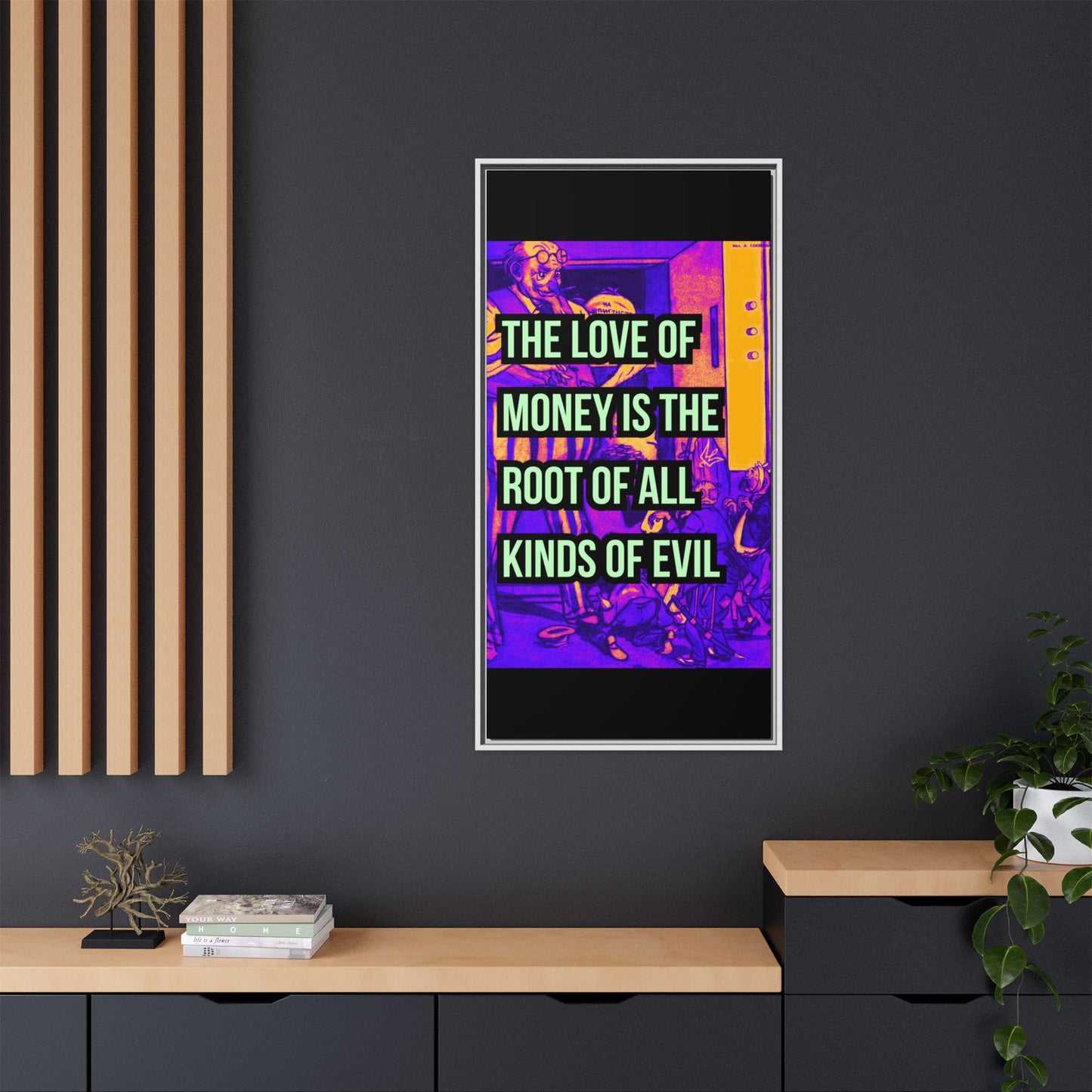 Love of Money Matte Canvas, Framed (Multi-color)