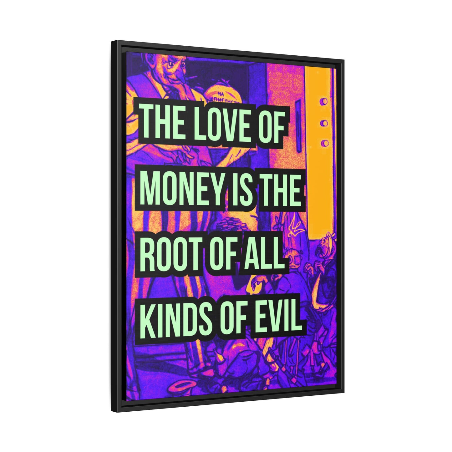 Love of Money Matte Canvas, Framed (Multi-color)