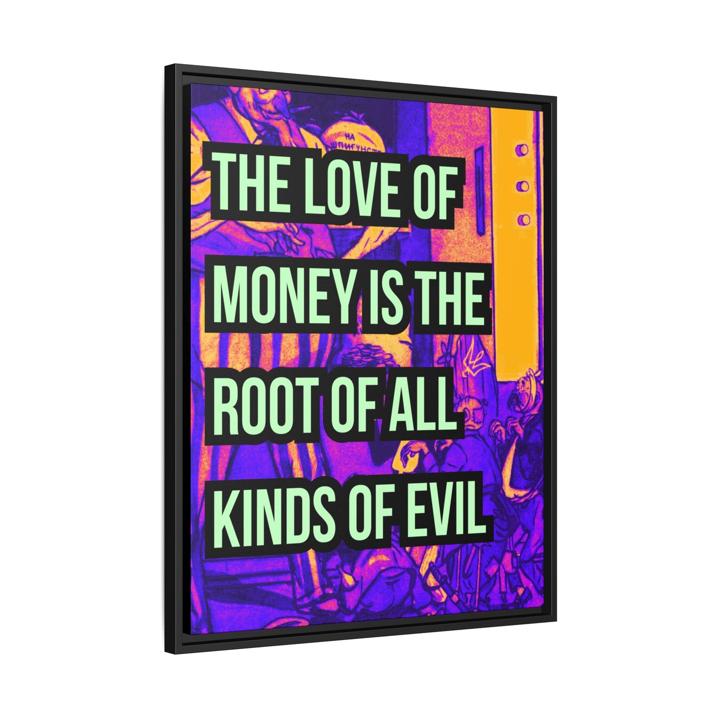 Love of Money Matte Canvas, Framed (Multi-color)