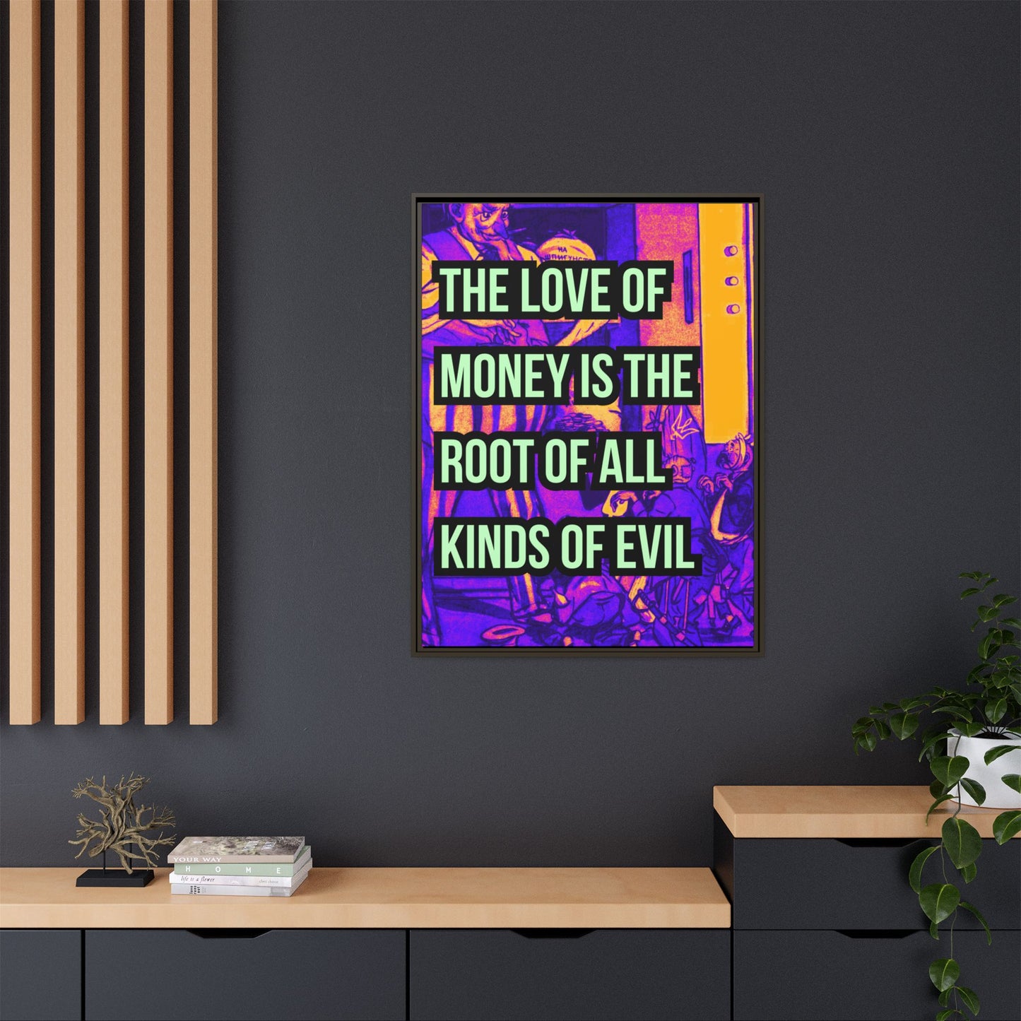 Love of Money Matte Canvas, Framed (Multi-color)