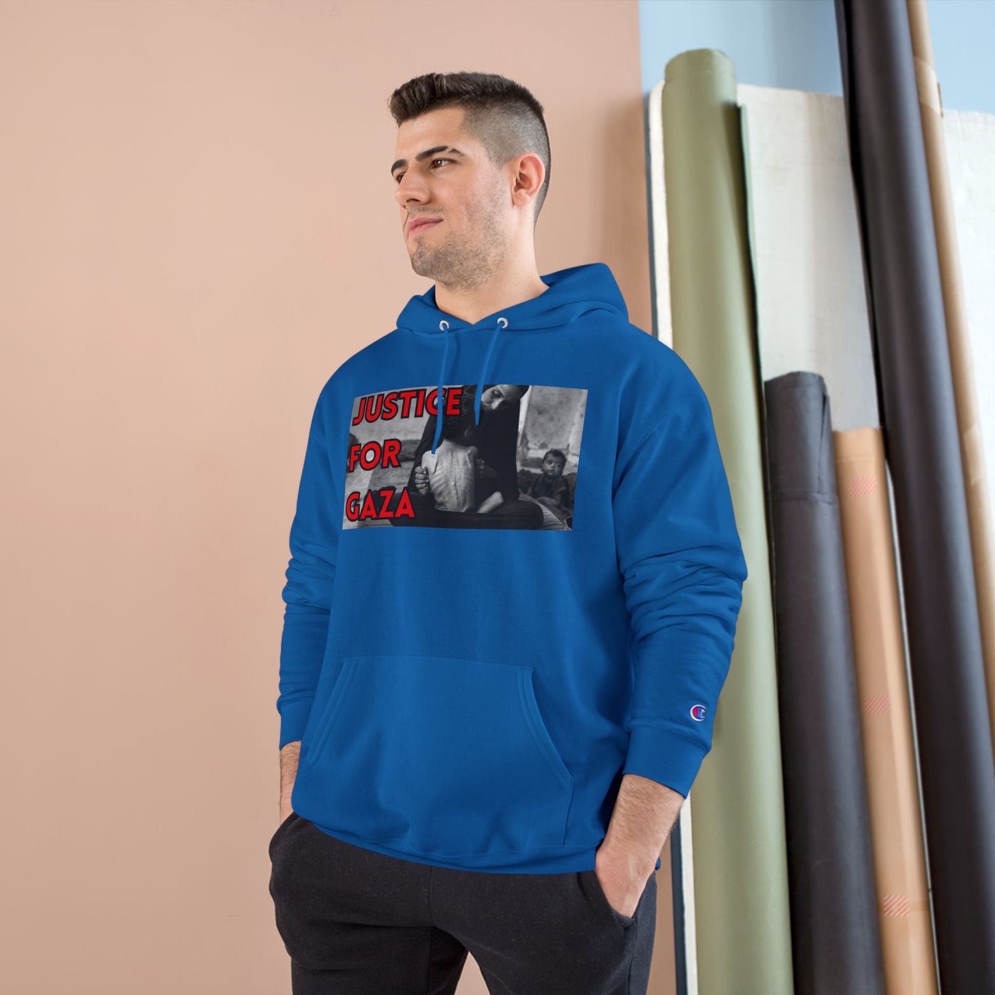 Justice for Gaza Champion Hoodie | Activist Apparel, Social Justice Fashion, Statement Clothing, Thoughtful Gifts, Comfortable Wear