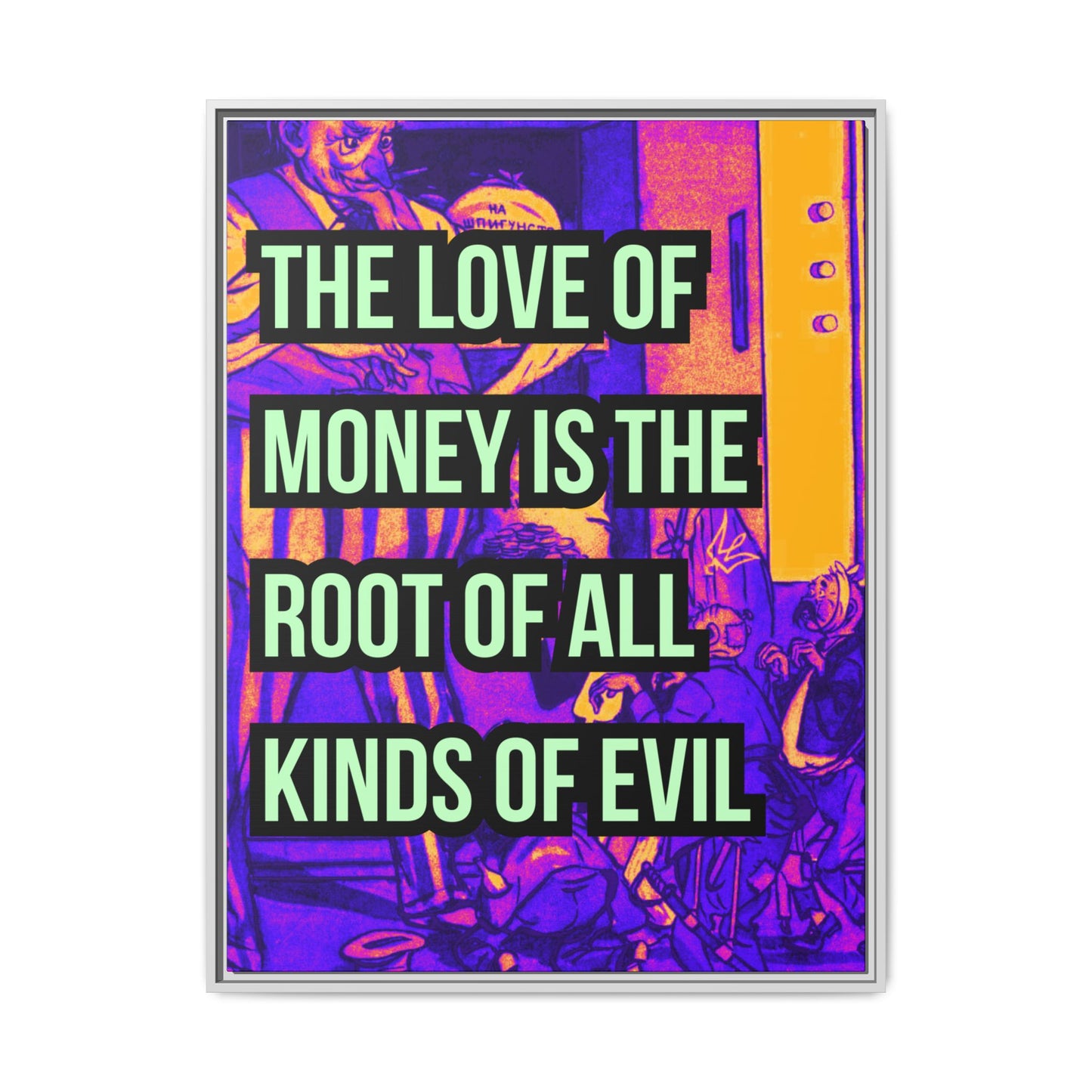 Love of Money Matte Canvas, Framed (Multi-color)