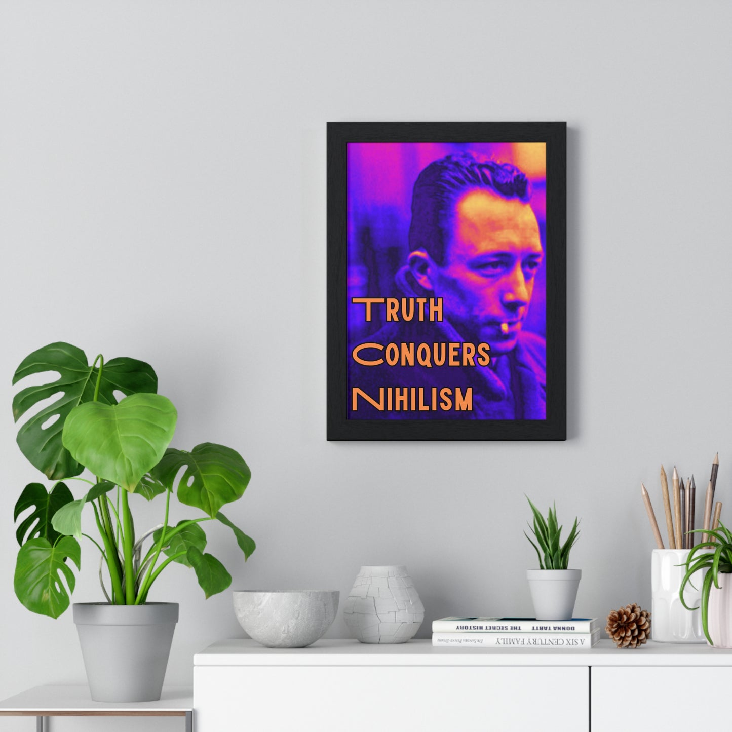 Nihilism Framed Wall Art, Vintage Poster for Home Decor, Inspirational Quote Print, Unique Art Gift, Modern Living Room Decoration