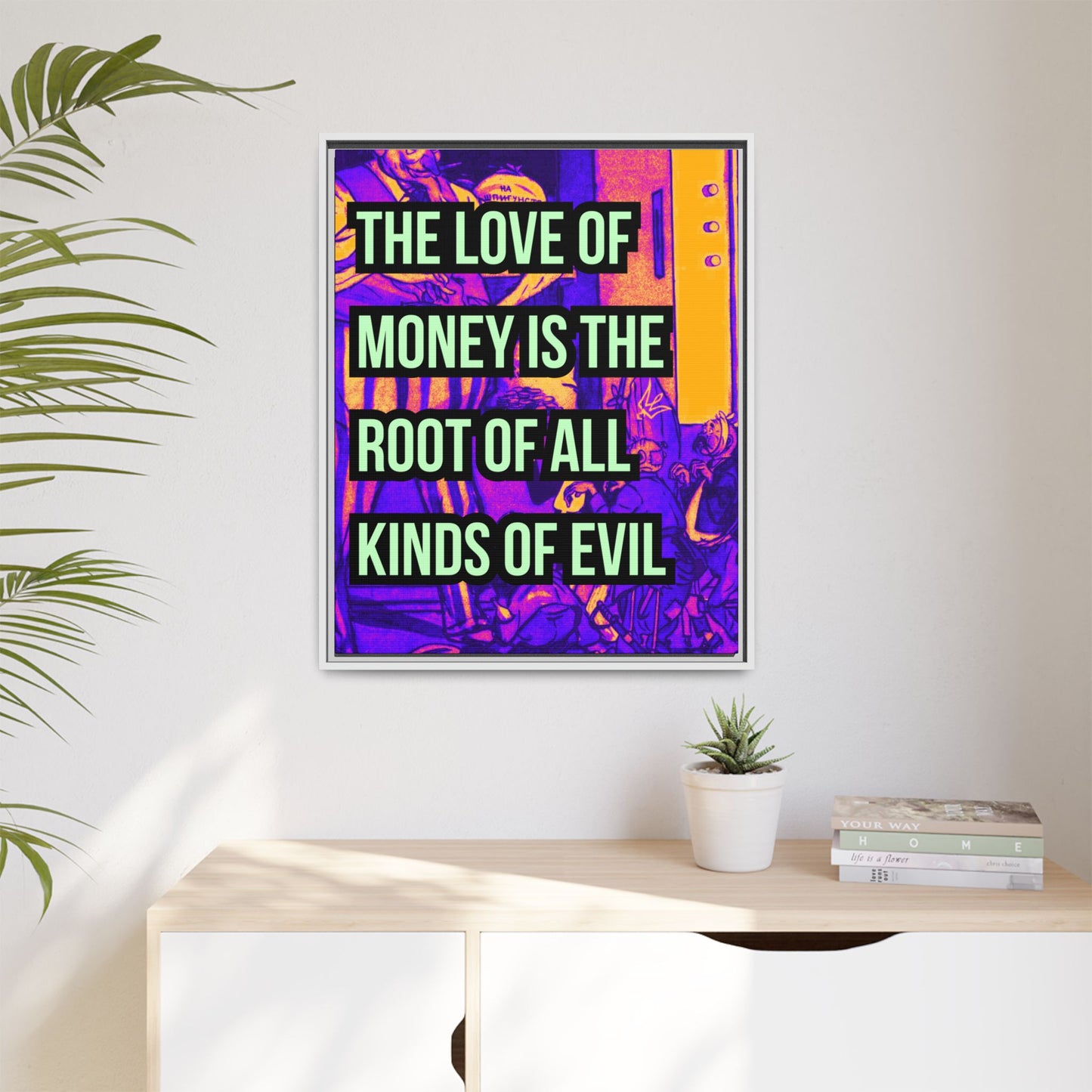 Love of Money Matte Canvas, Framed (Multi-color)