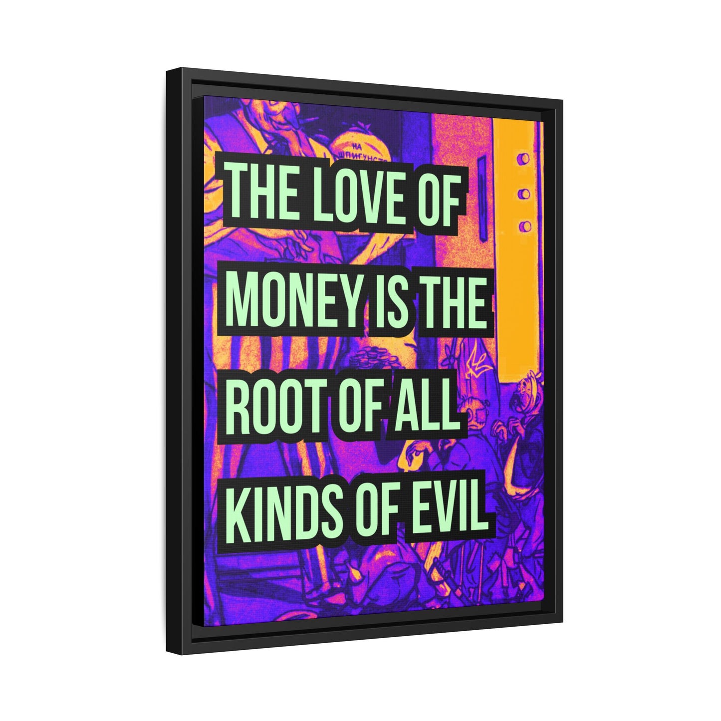 Love of Money Matte Canvas, Framed (Multi-color)