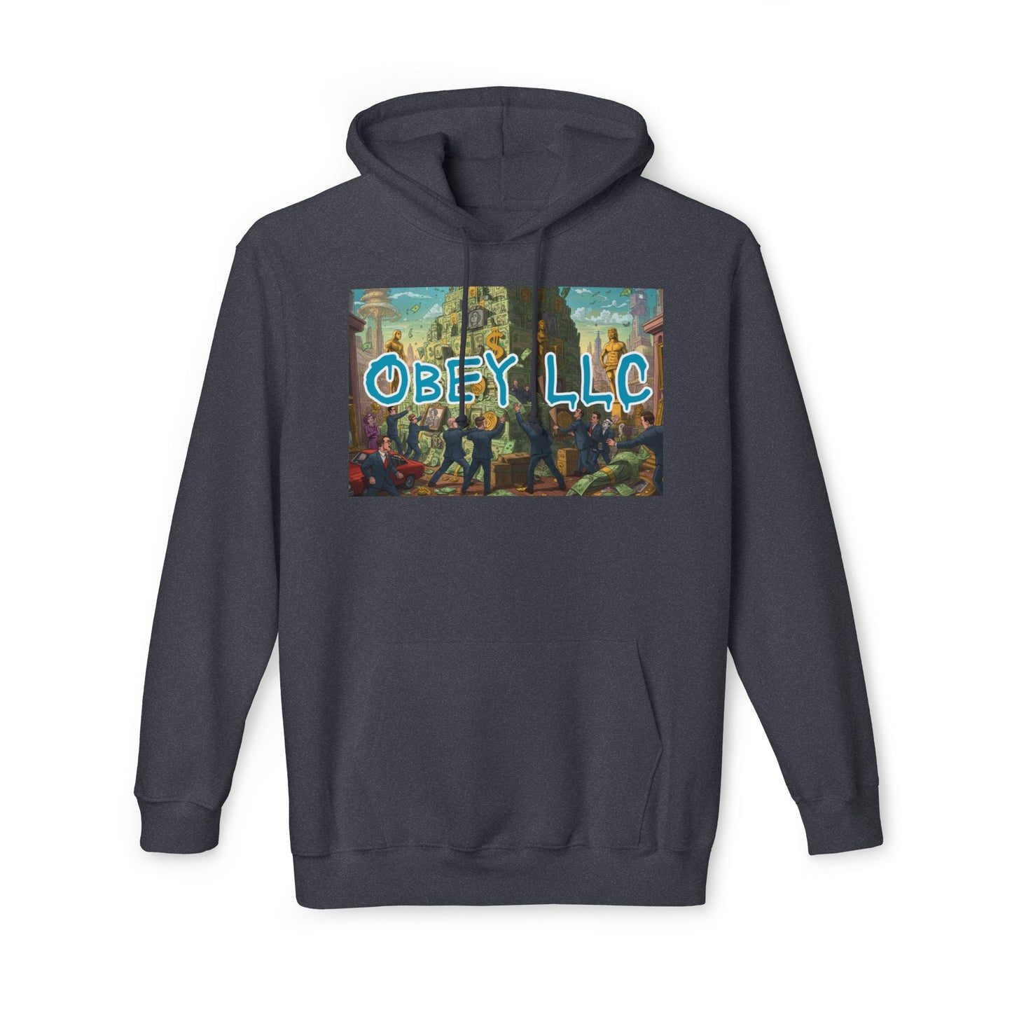 Obey LLC Money Tower Unisex Hooded Sweatshirt, Made in US