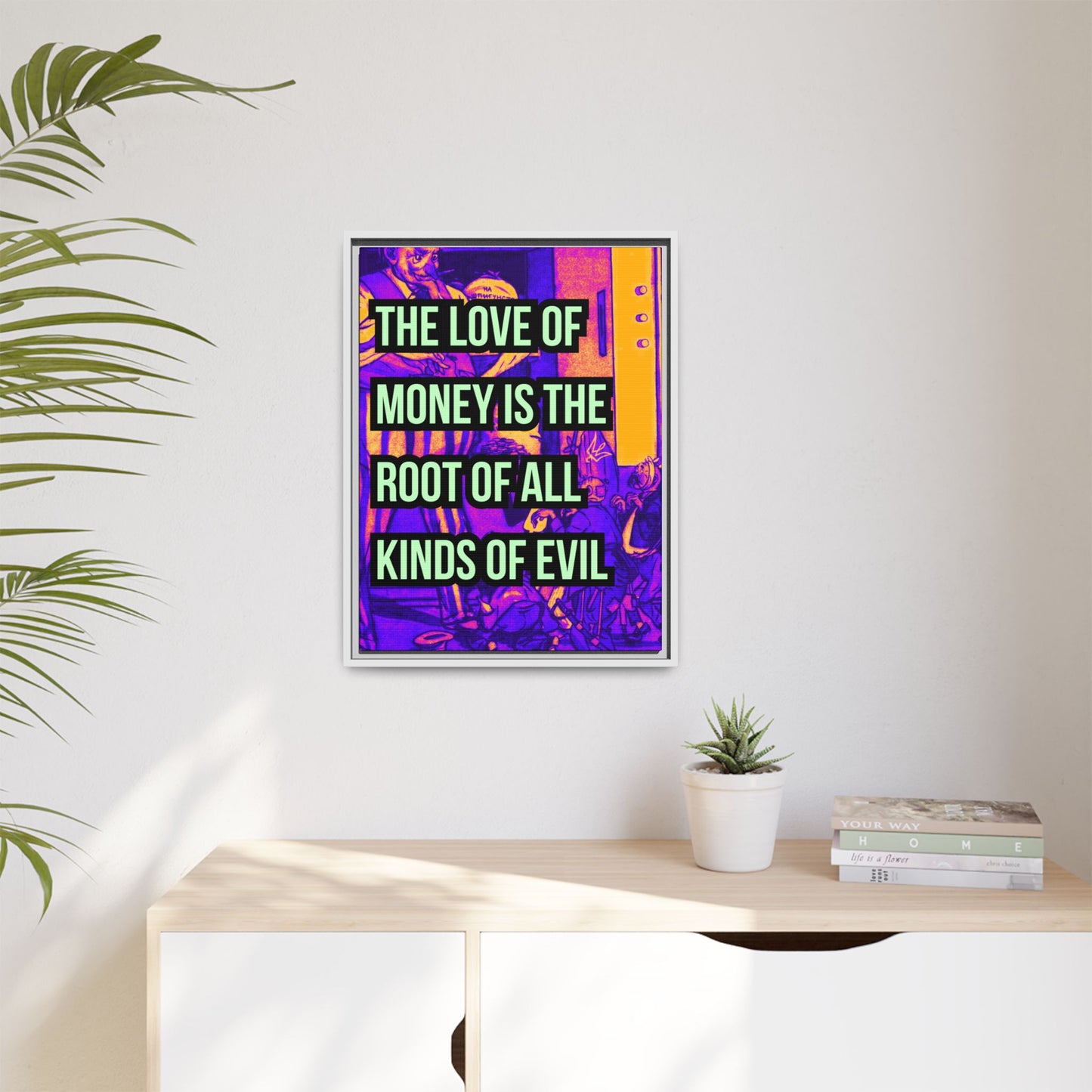 Love of Money Matte Canvas, Framed (Multi-color)