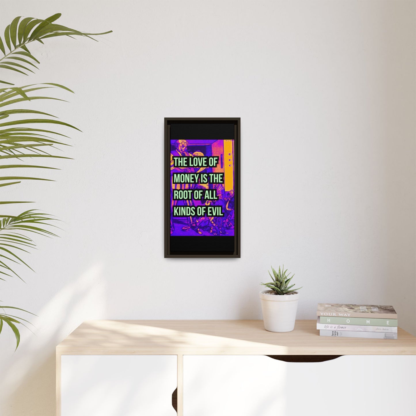 Love of Money Matte Canvas, Framed (Multi-color)
