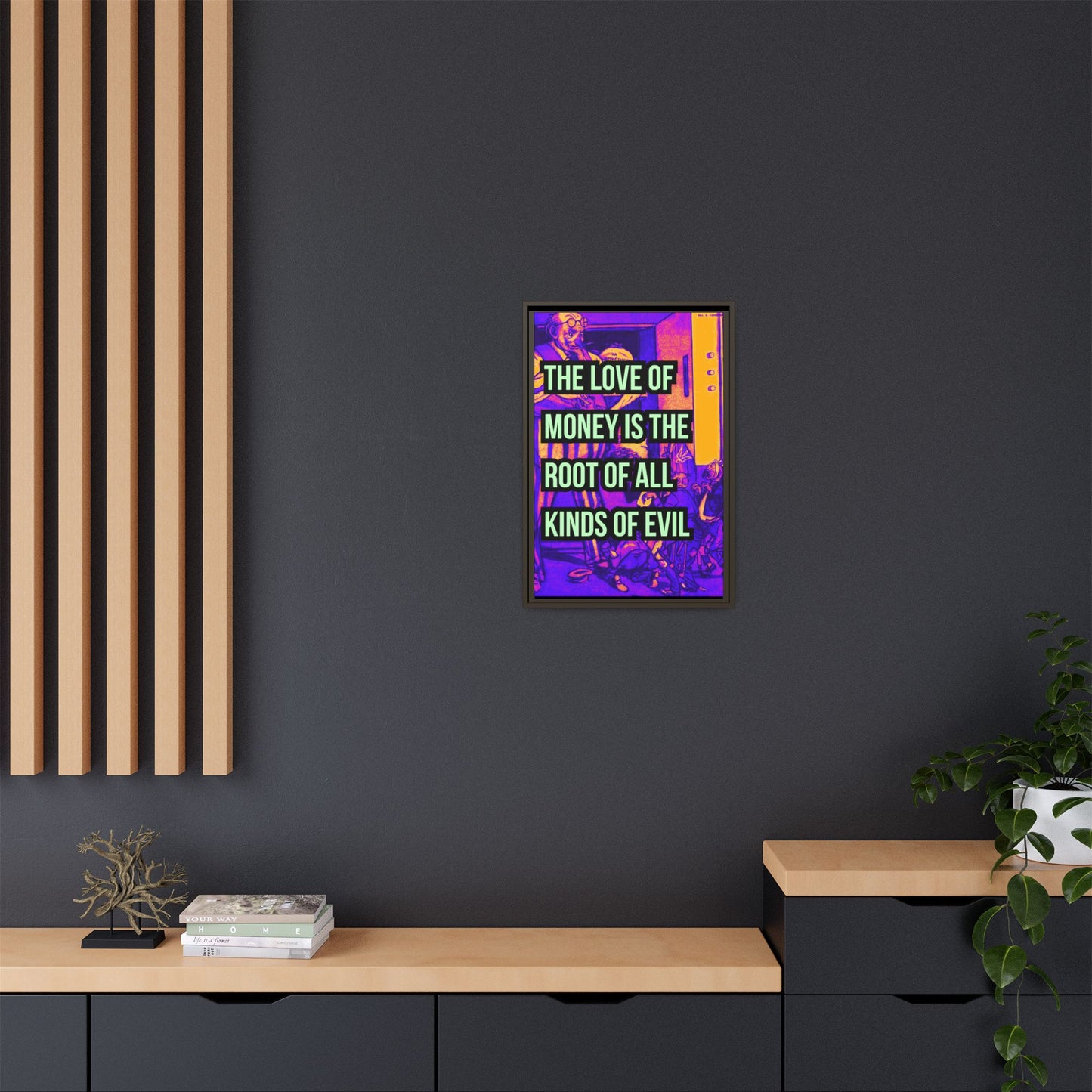 Love of Money Matte Canvas, Framed (Multi-color)