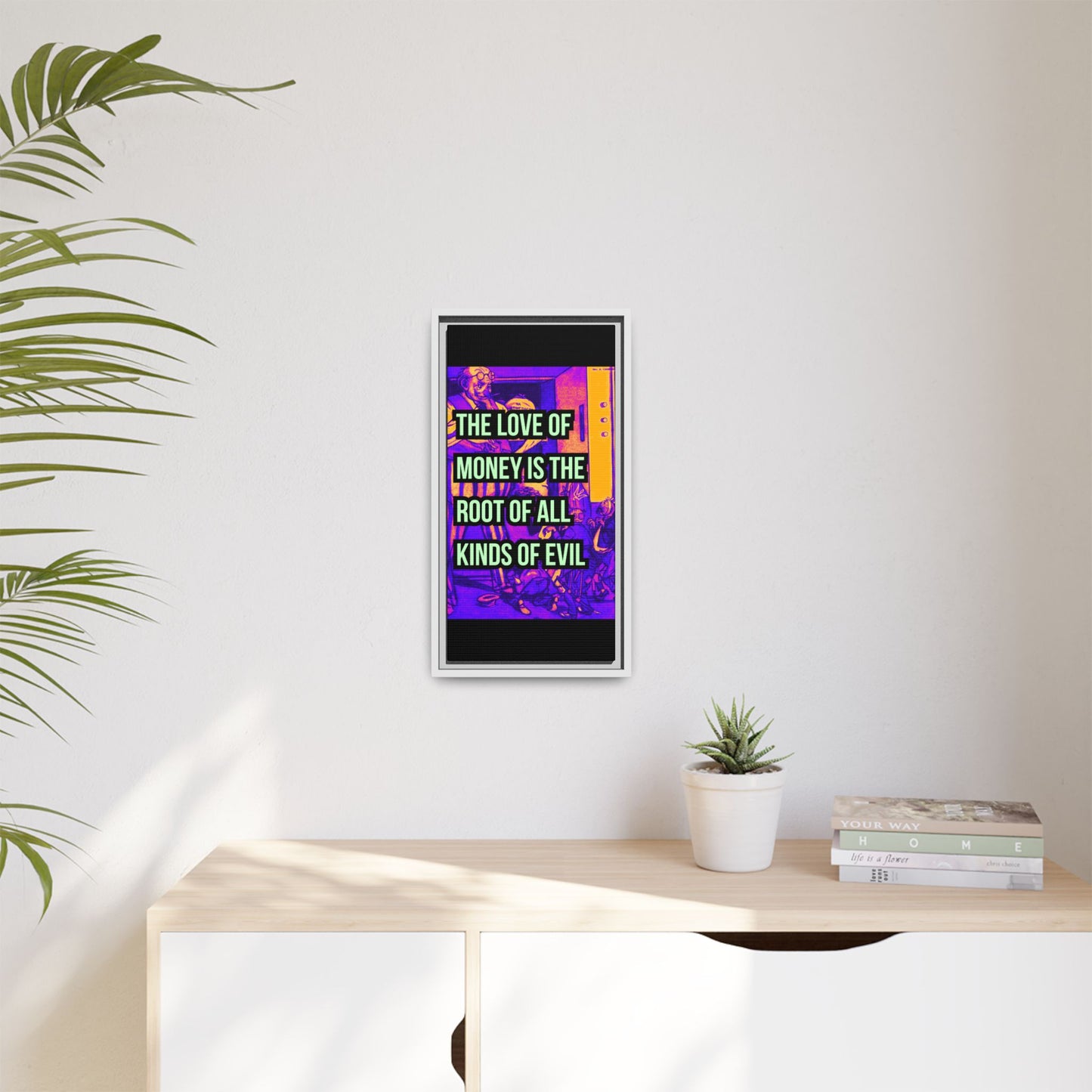 Love of Money Matte Canvas, Framed (Multi-color)