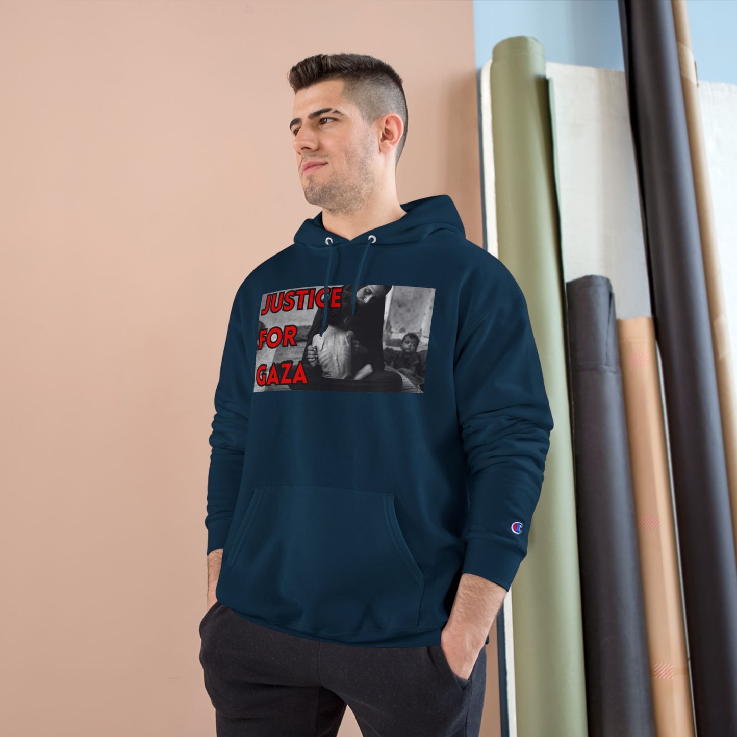 Justice for Gaza Champion Hoodie | Activist Apparel, Social Justice Fashion, Statement Clothing, Thoughtful Gifts, Comfortable Wear