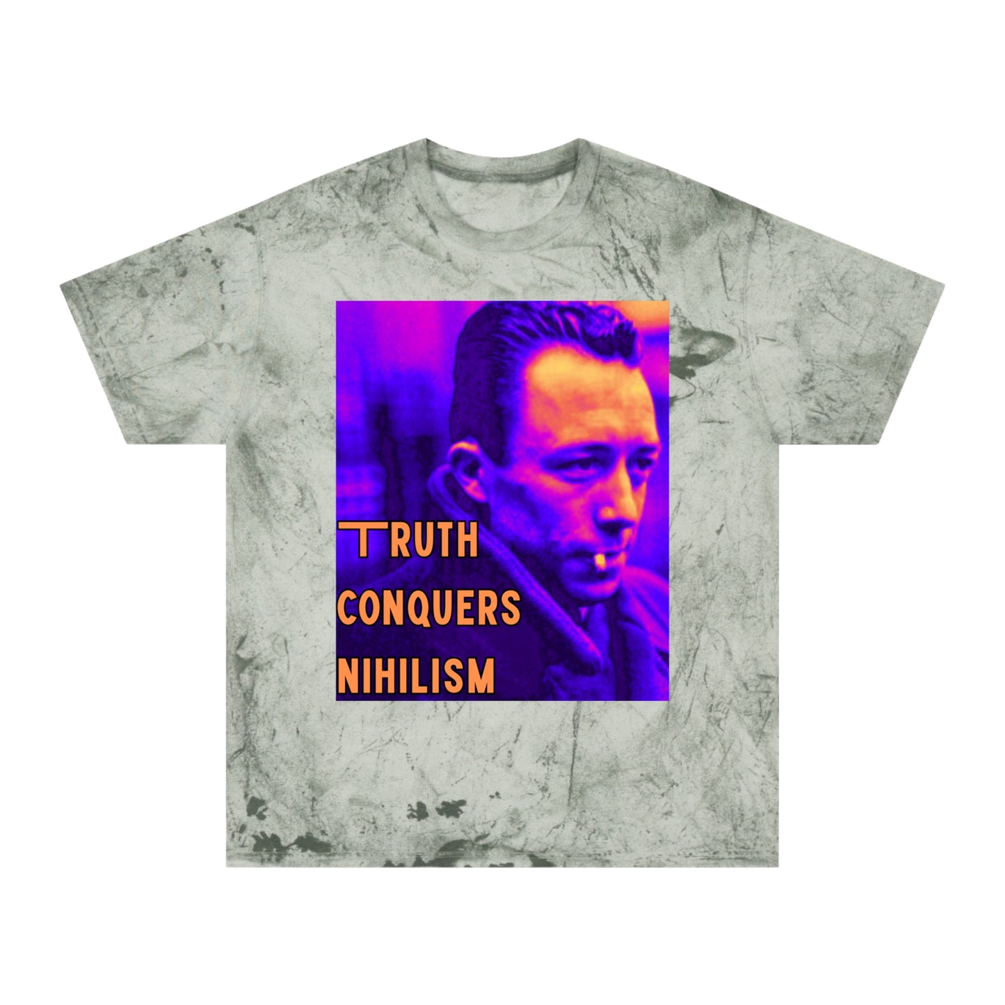 Unisex Color Blast T-Shirt - 'Truth Conquers Nihilism', Vintage Graphic Tee, Statement T-Shirt, Unique Gift, Artistic Wear