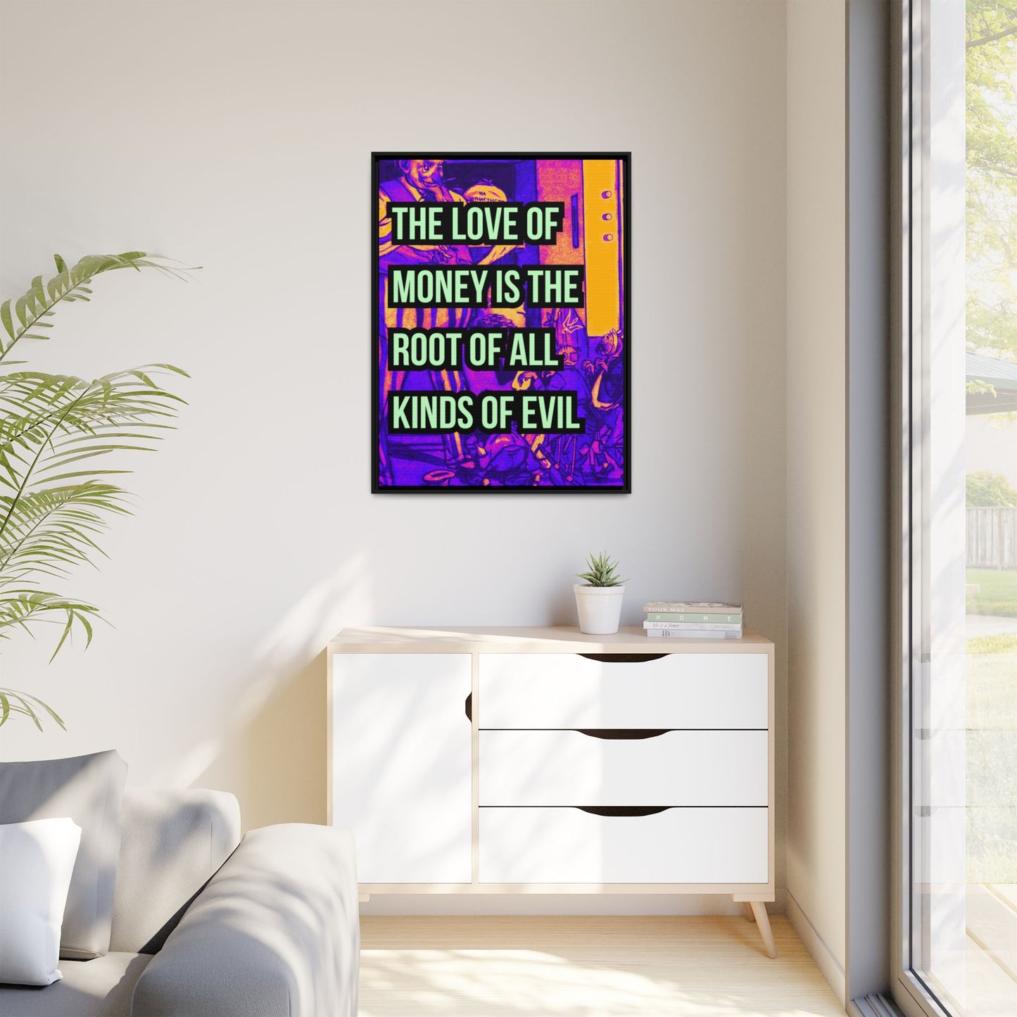 Love of Money Matte Canvas, Framed (Multi-color)