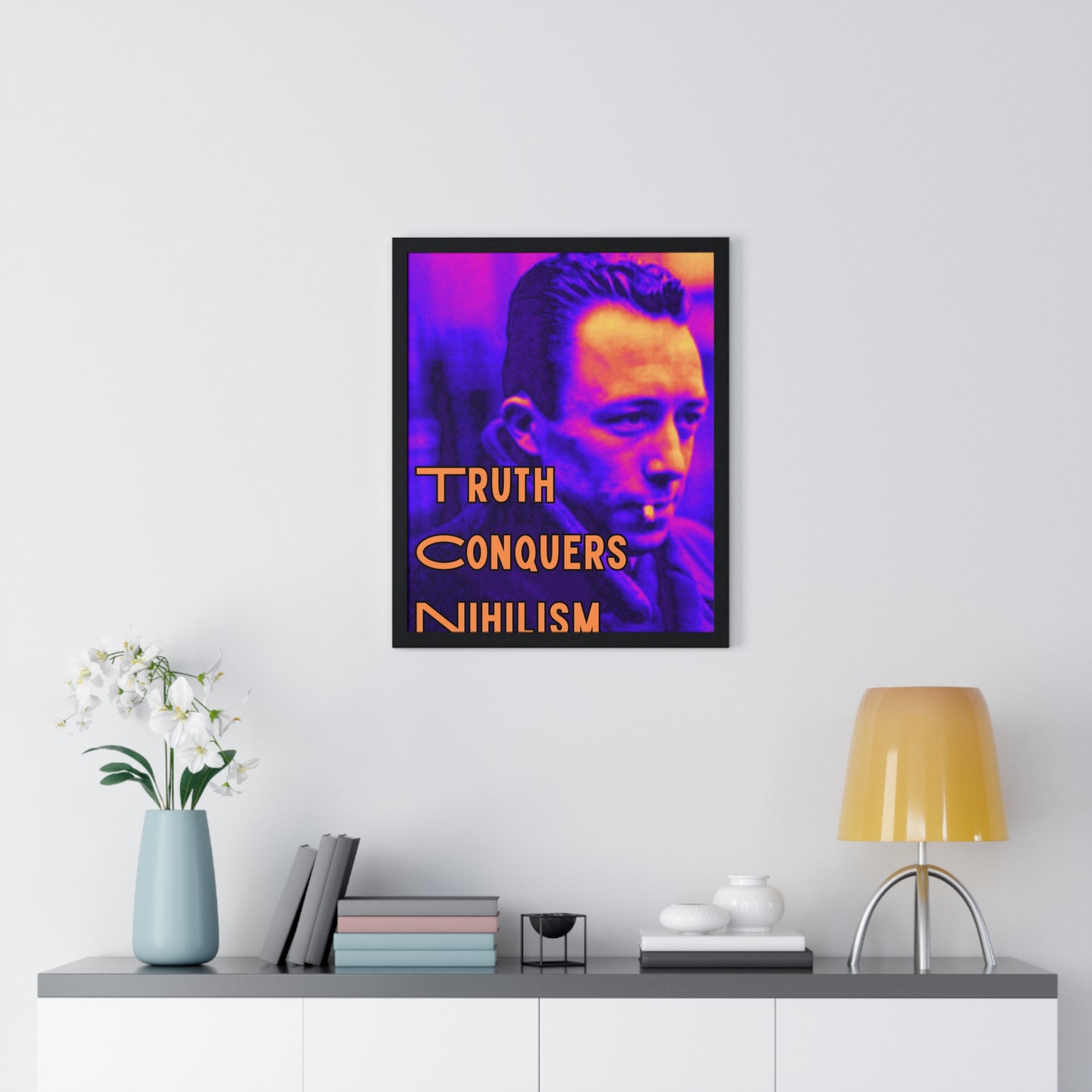 Nihilism Framed Wall Art, Vintage Poster for Home Decor, Inspirational Quote Print, Unique Art Gift, Modern Living Room Decoration