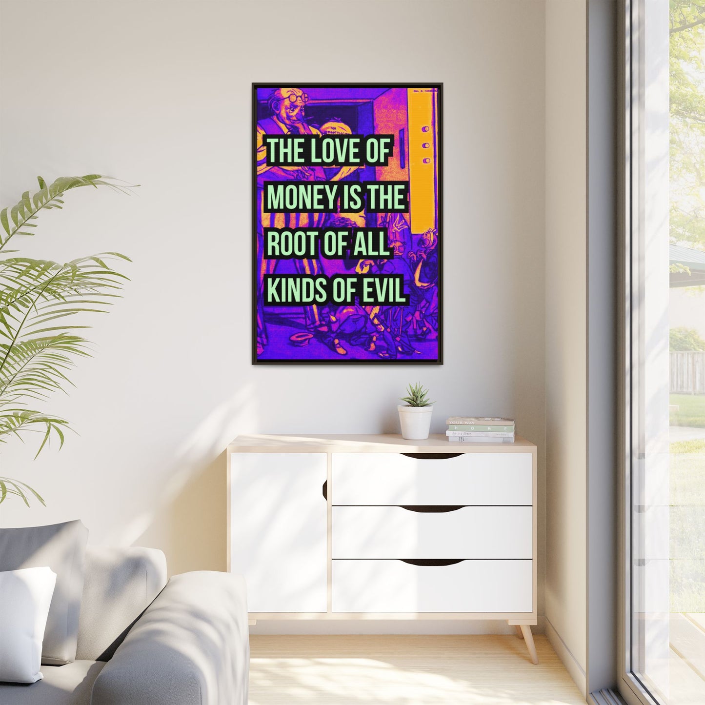 Love of Money Matte Canvas, Framed (Multi-color)