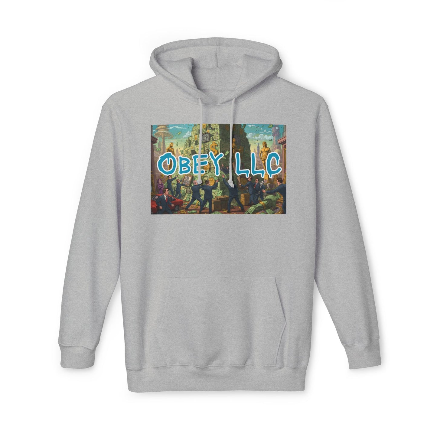 Obey LLC Money Tower Unisex Hooded Sweatshirt, Made in US