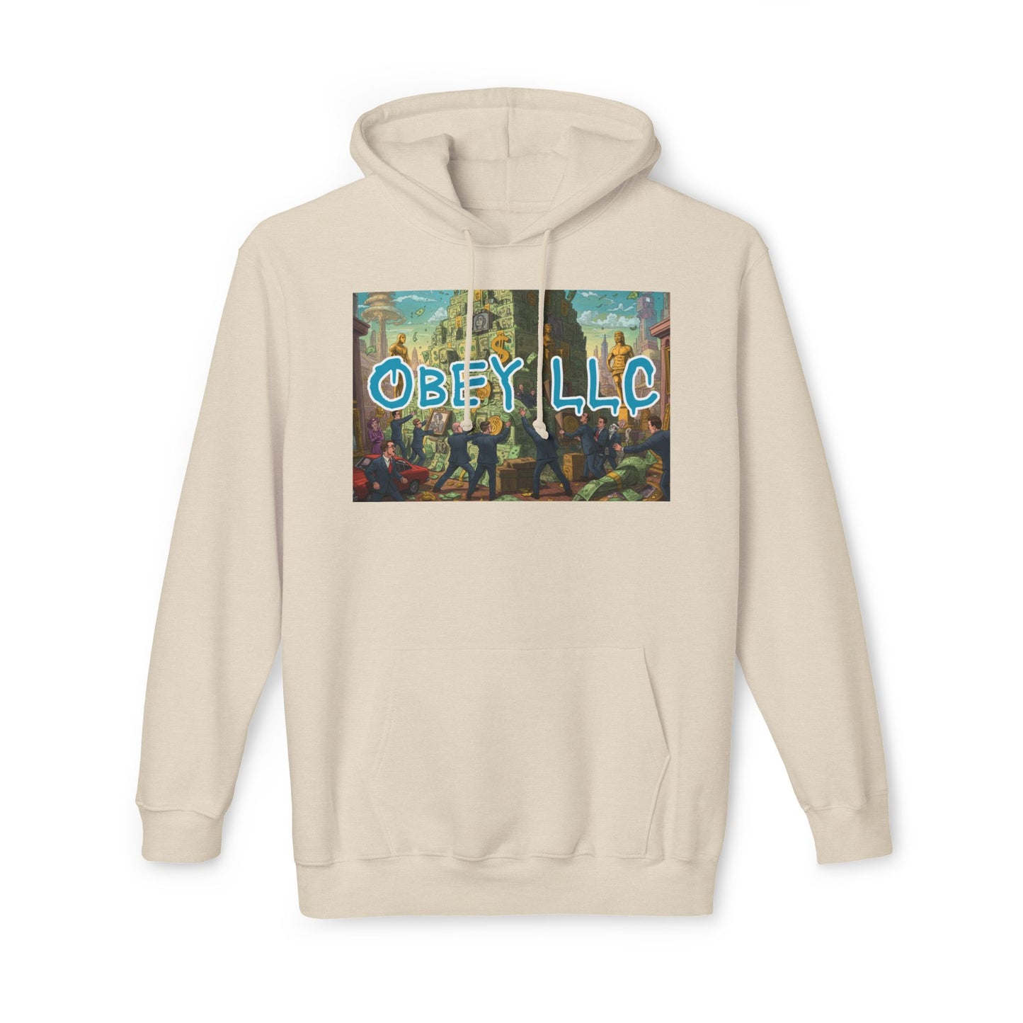 Obey LLC Money Tower Unisex Hooded Sweatshirt, Made in US