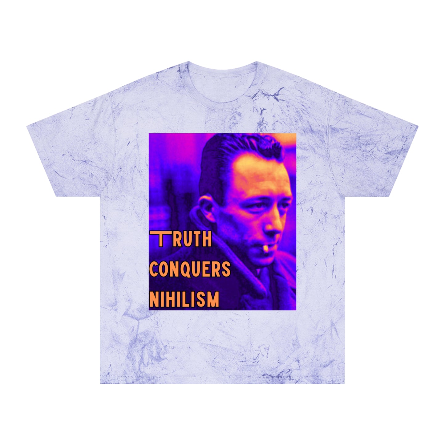 Unisex Color Blast T-Shirt - 'Truth Conquers Nihilism', Vintage Graphic Tee, Statement T-Shirt, Unique Gift, Artistic Wear