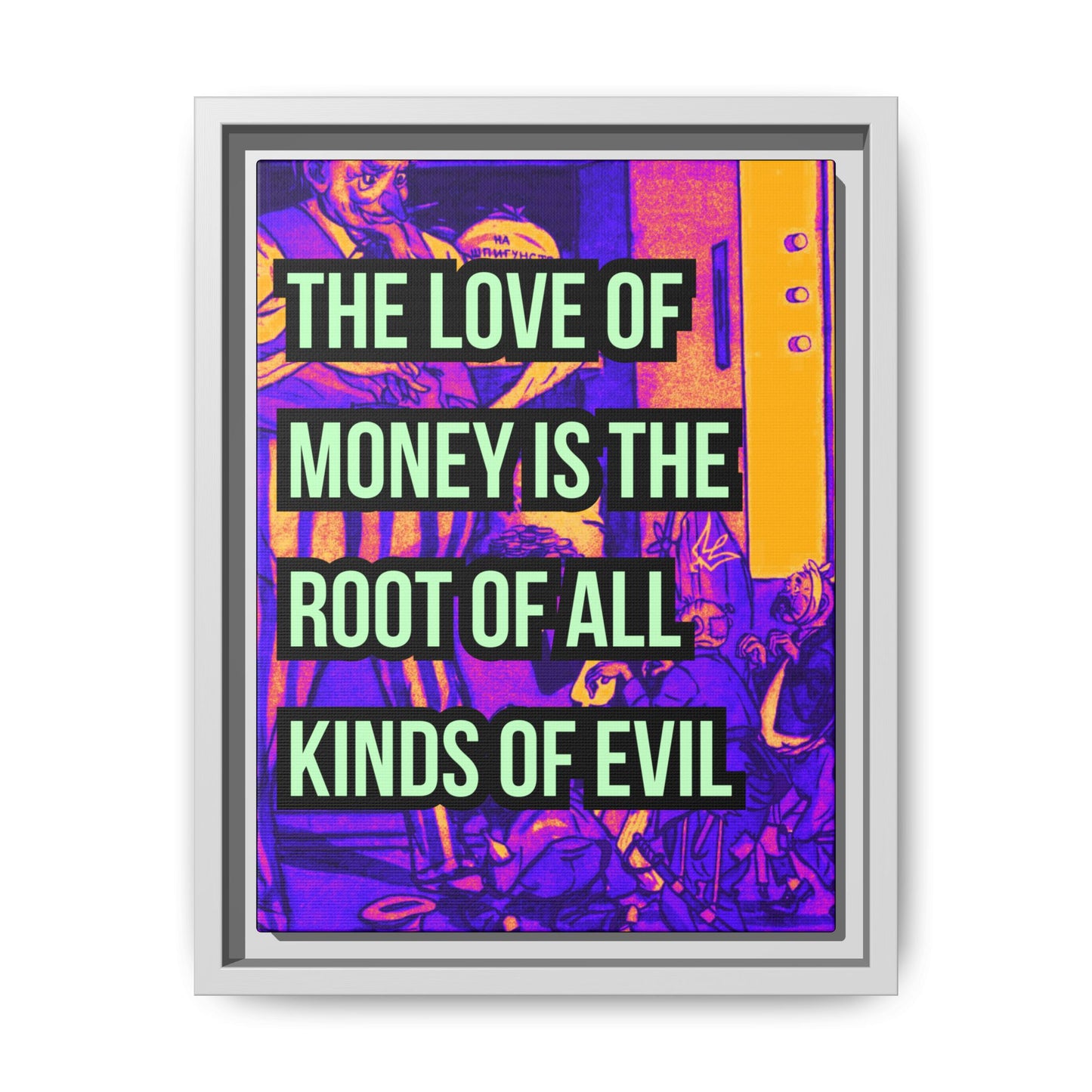 Love of Money Matte Canvas, Framed (Multi-color)