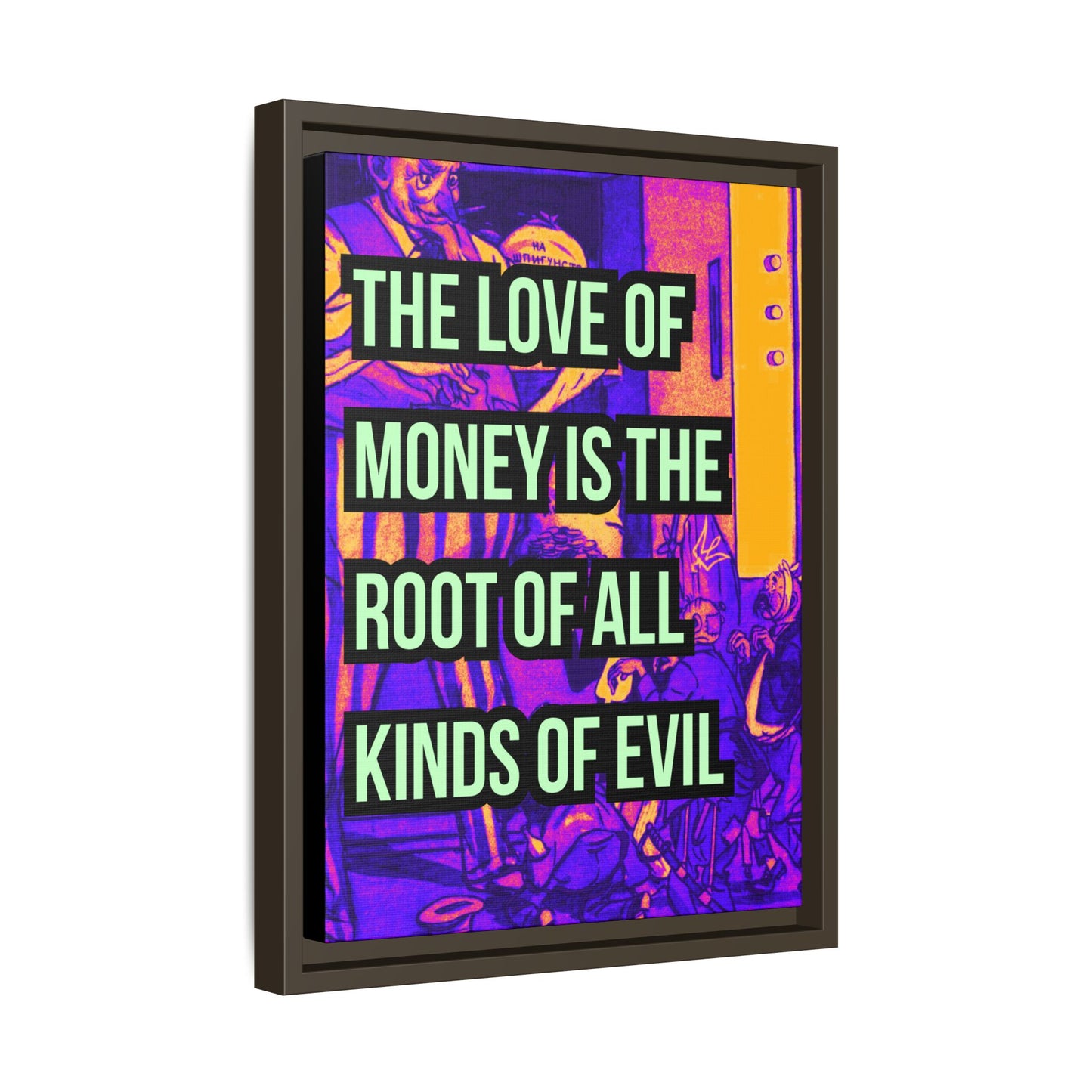 Love of Money Matte Canvas, Framed (Multi-color)