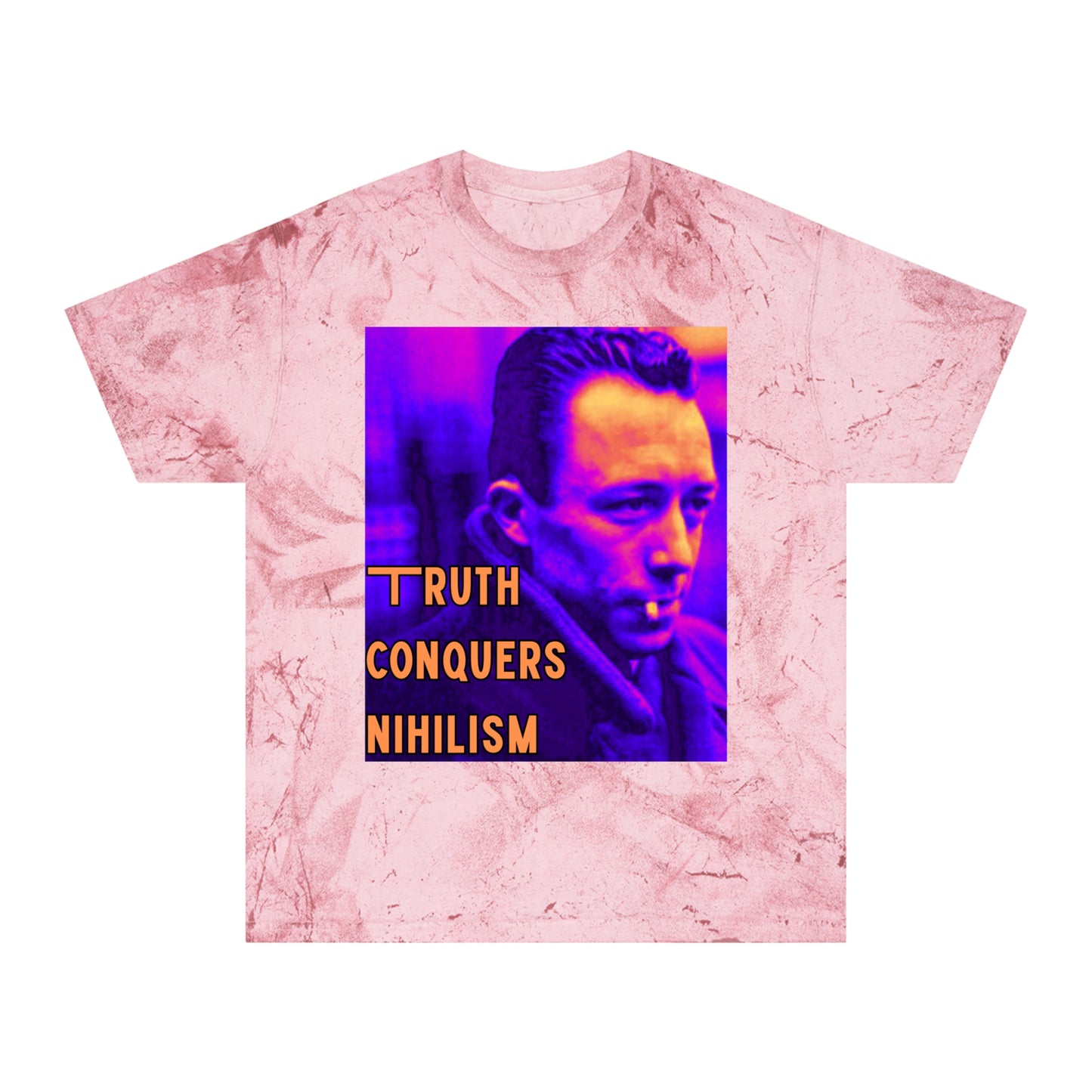 Unisex Color Blast T-Shirt - 'Truth Conquers Nihilism', Vintage Graphic Tee, Statement T-Shirt, Unique Gift, Artistic Wear