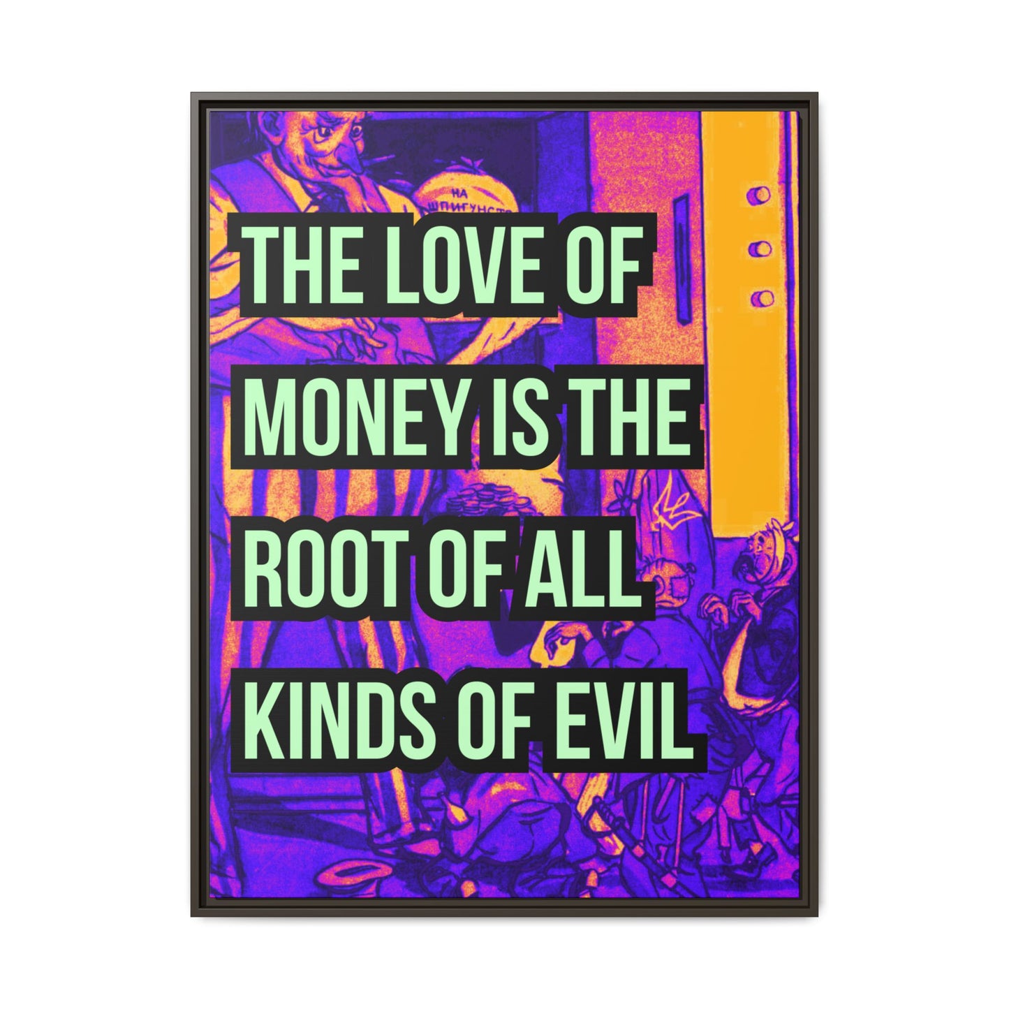 Love of Money Matte Canvas, Framed (Multi-color)