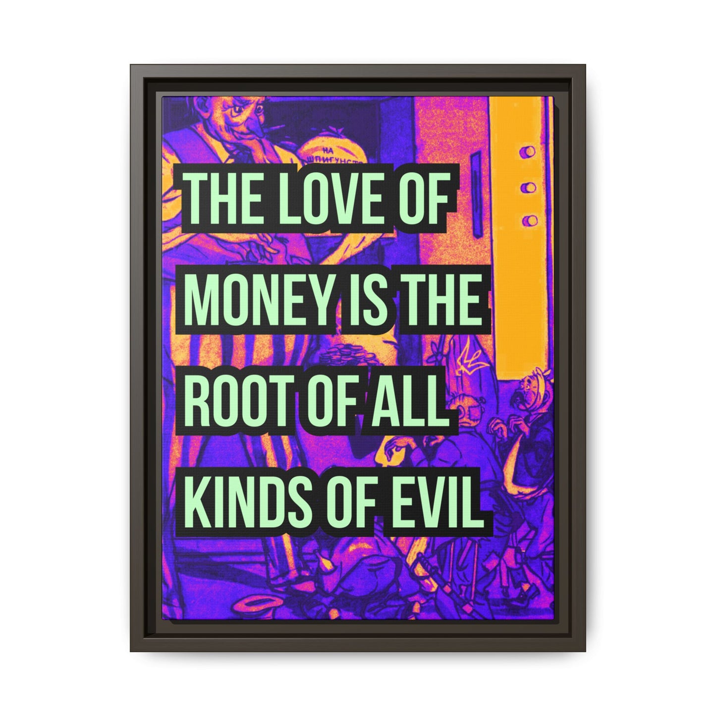 Love of Money Matte Canvas, Framed (Multi-color)