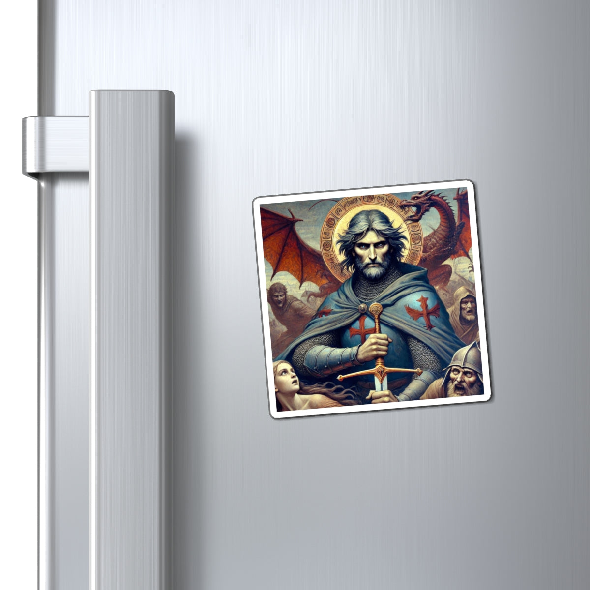 Heroic Fantasy Art Magnet, Mythical Decor, Gift for Collectors, Kitchen Magnet, Vintage Style Art, Fantasy Home Decor