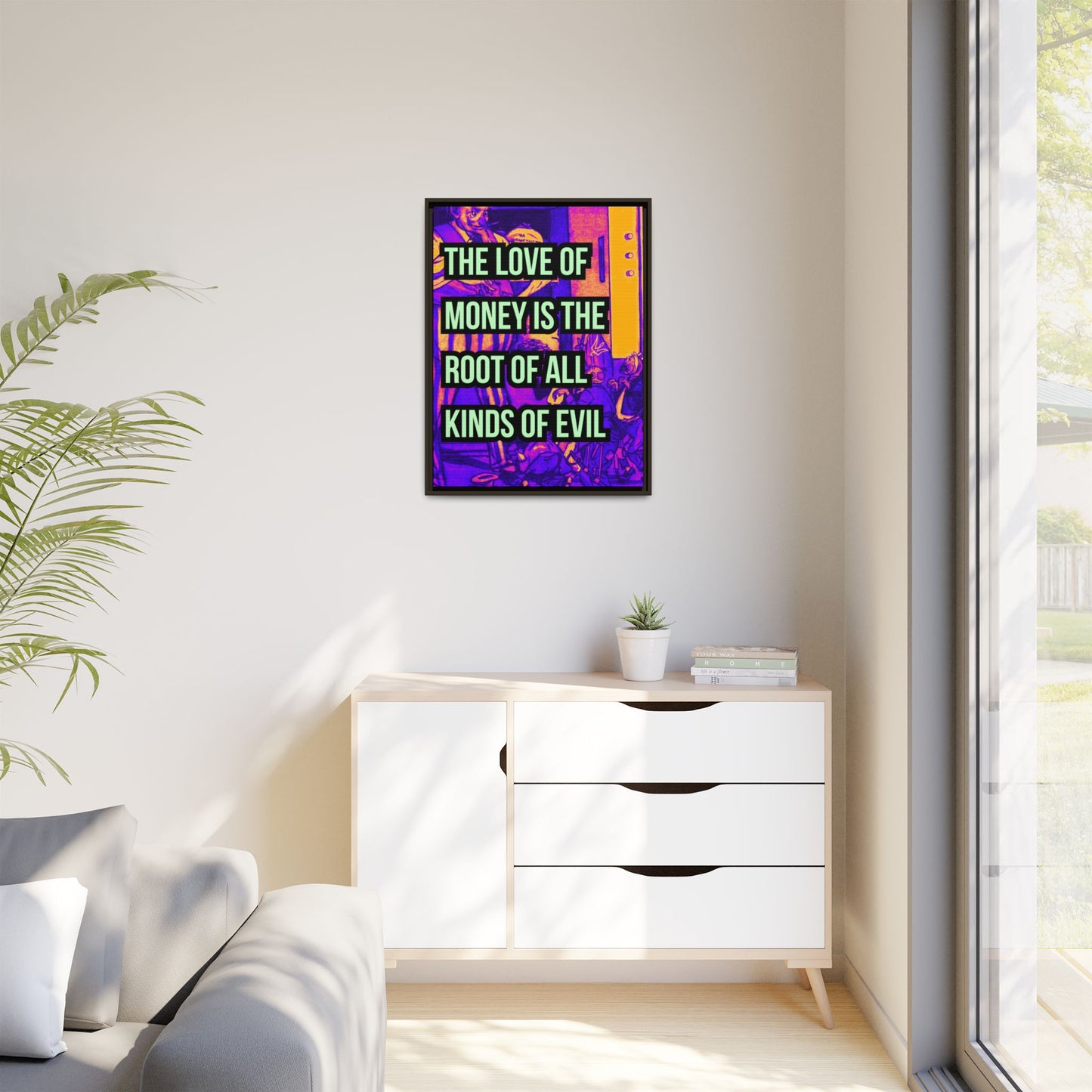 Love of Money Matte Canvas, Framed (Multi-color)