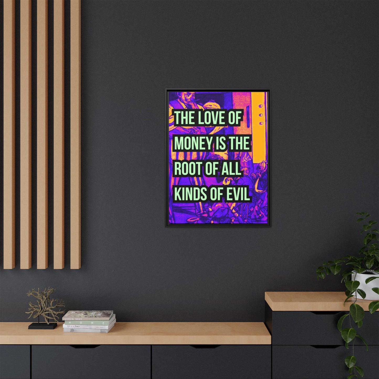 Love of Money Matte Canvas, Framed (Multi-color)