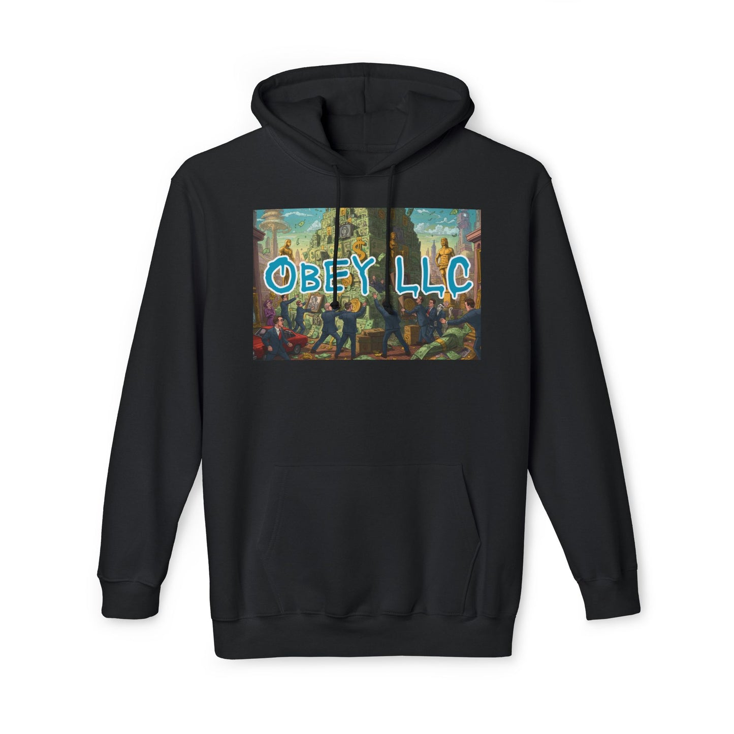 Obey LLC Money Tower Unisex Hooded Sweatshirt, Made in US