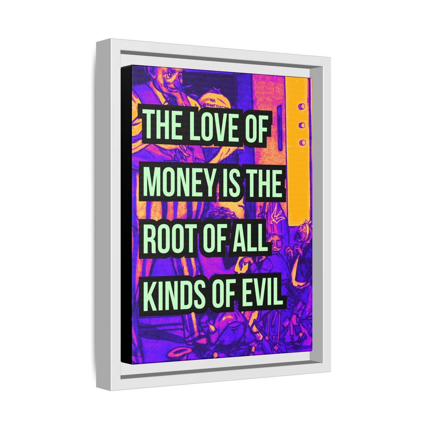 Love of Money Matte Canvas, Framed (Multi-color)