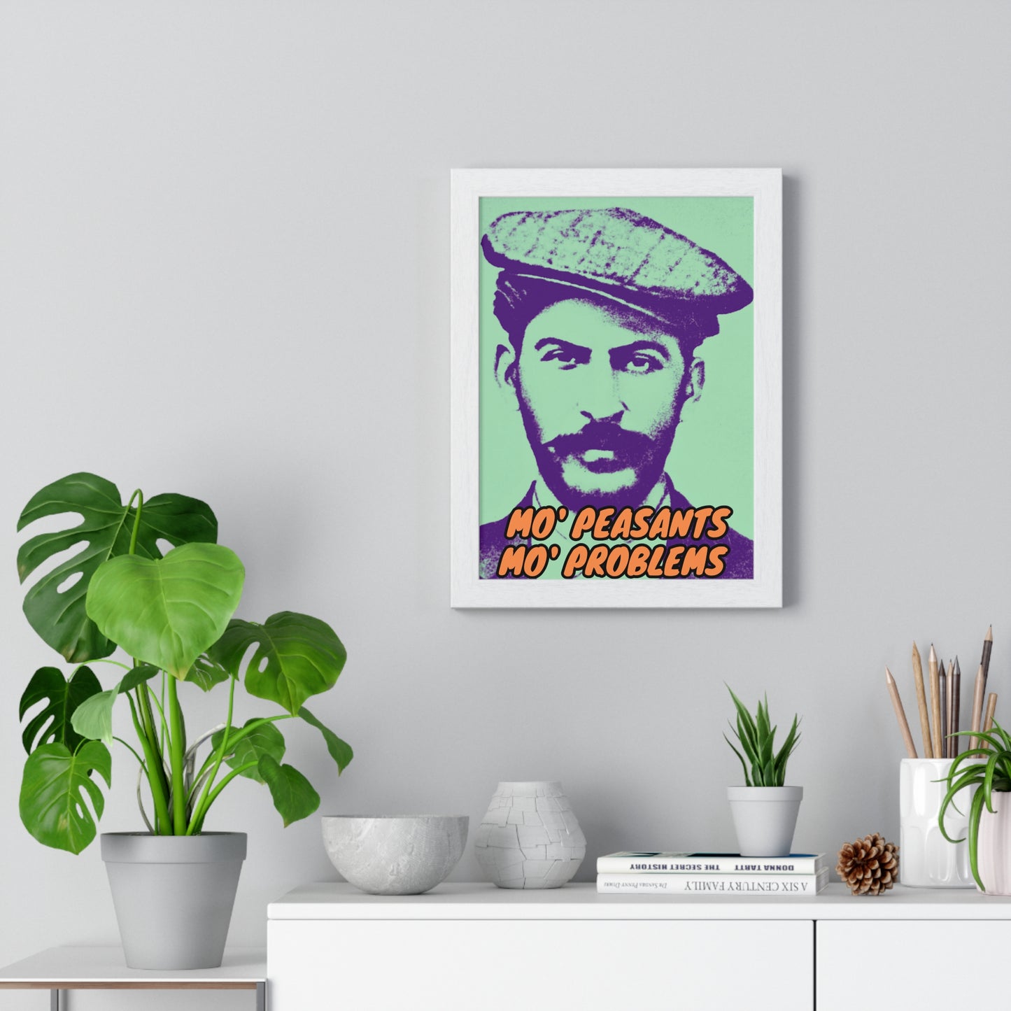 Stalin Mo' Peasants, Mo' Problems Vertical Framed Poster