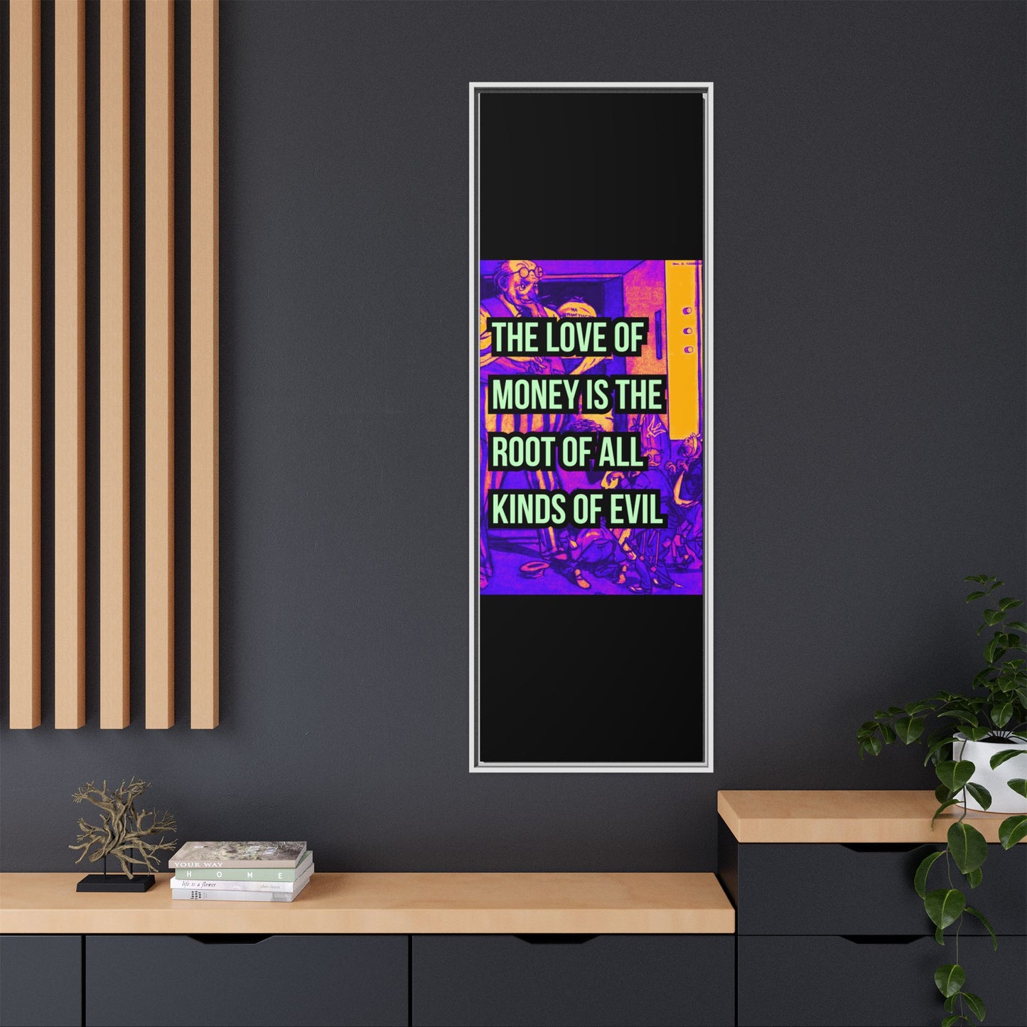 Love of Money Matte Canvas, Framed (Multi-color)