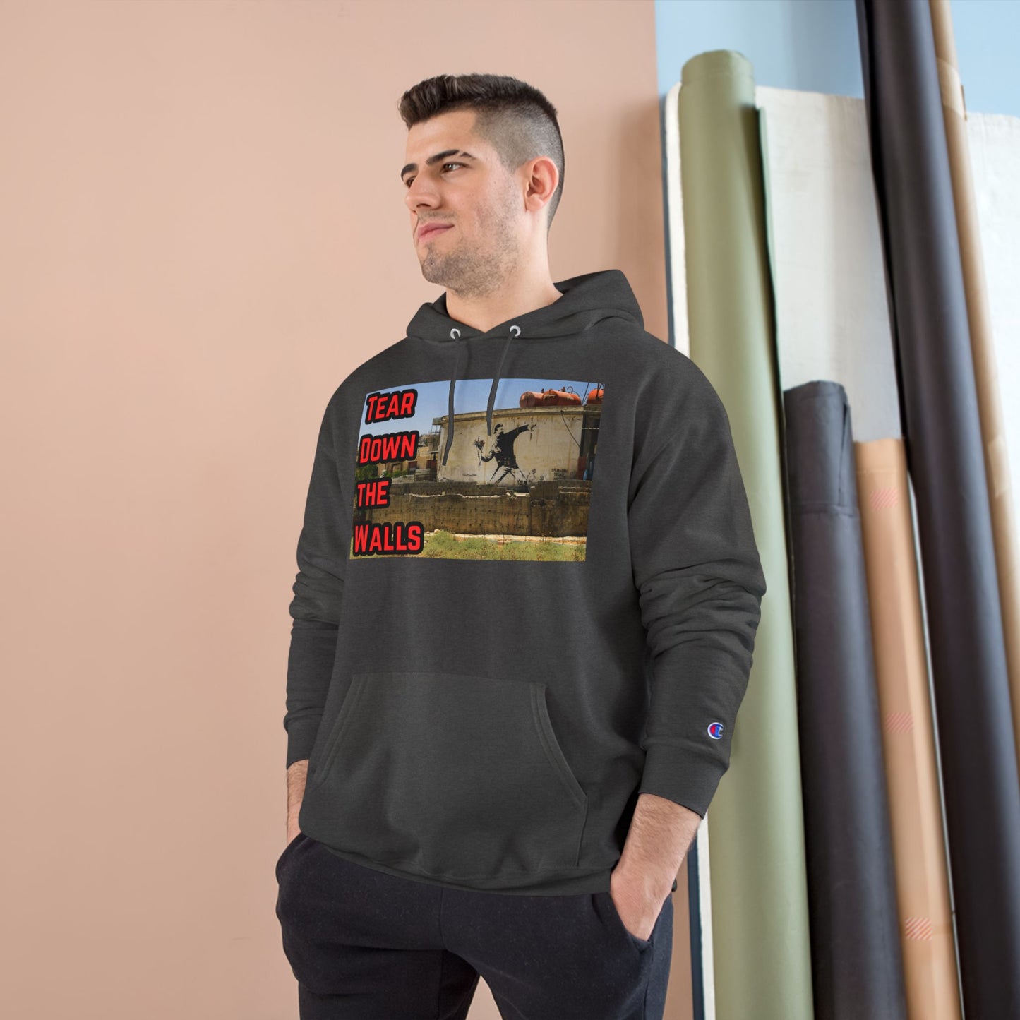 Obey LLC Hoodie - Tear Down the Walls, Streetwear Style, Casual Wear, Gift for Artists, Unique Graphic Sweatshirt