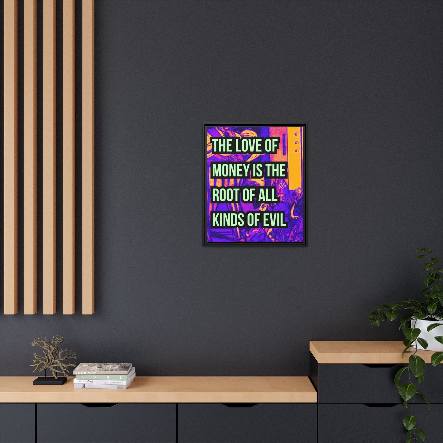 Love of Money Matte Canvas, Framed (Multi-color)