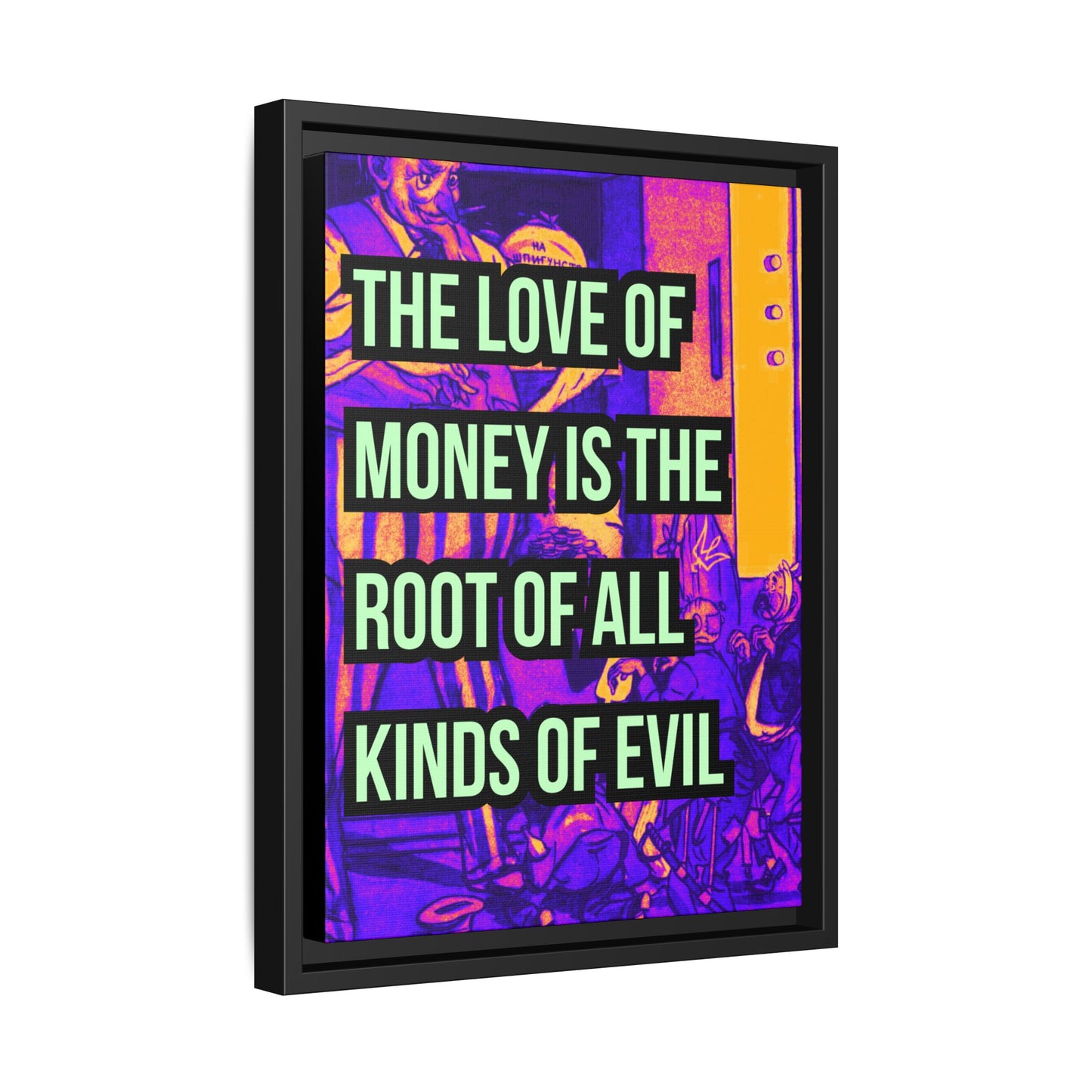 Love of Money Matte Canvas, Framed (Multi-color)