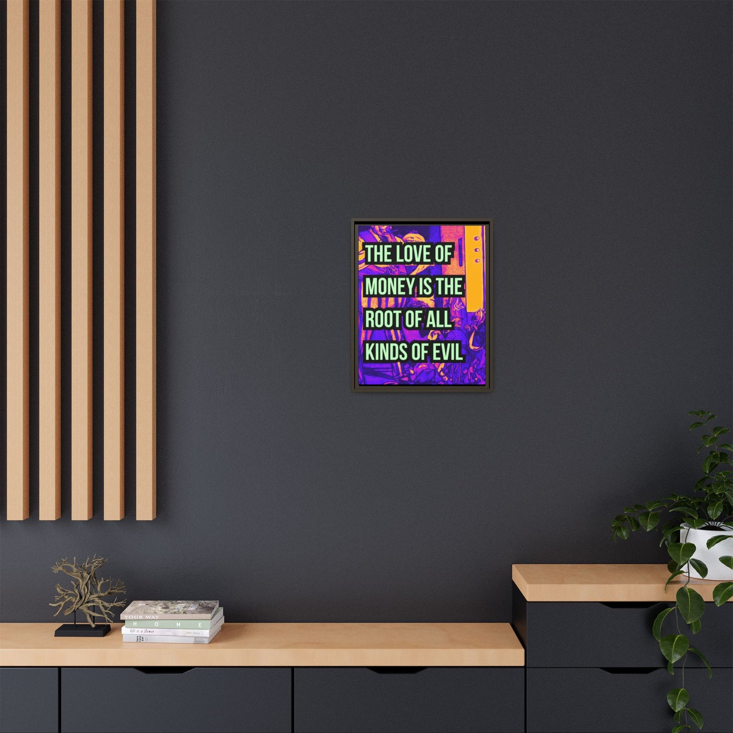 Love of Money Matte Canvas, Framed (Multi-color)
