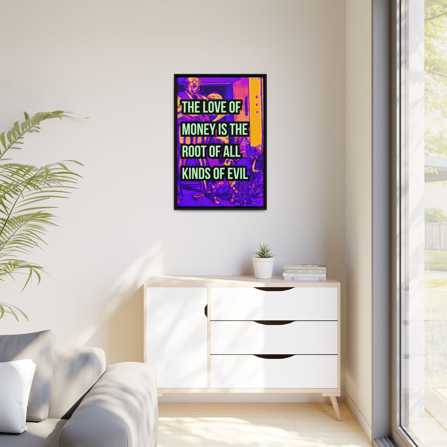 Love of Money Matte Canvas, Framed (Multi-color)